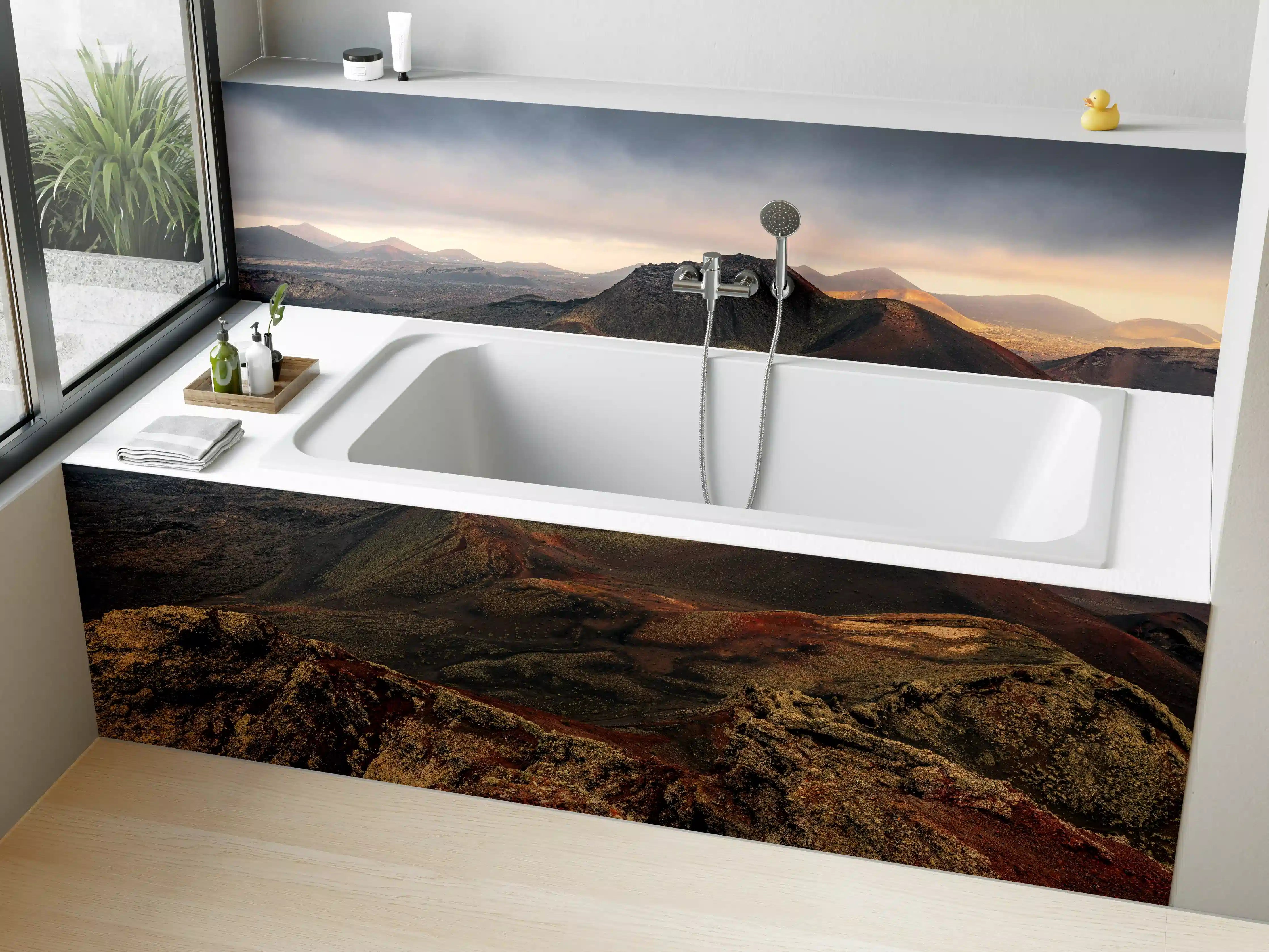Badewannen-Rückwand - Dramatische Vulkan-Landschaft Lanzarote