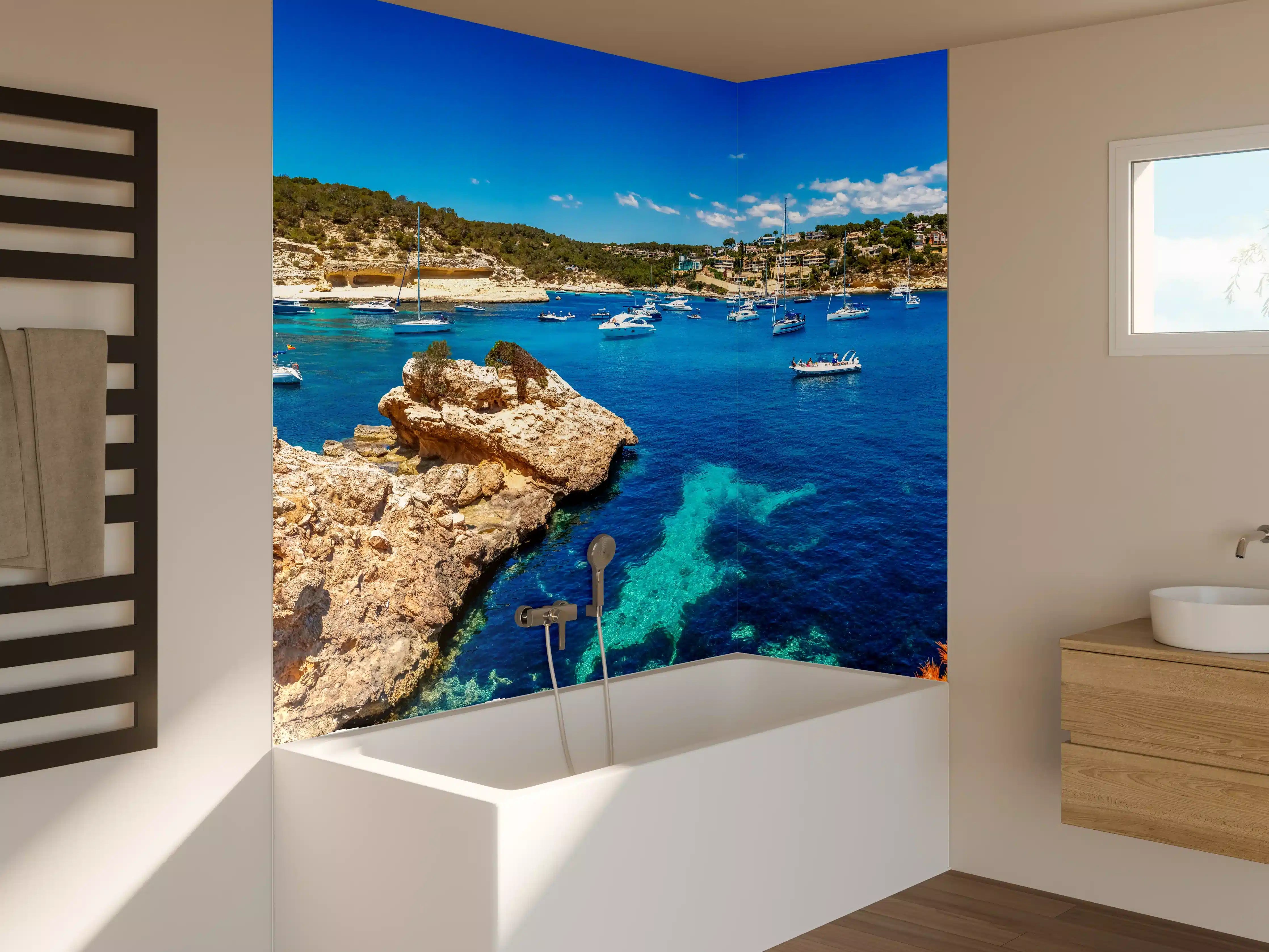 Badewannen-Rückwand - Drei Finger Bucht (Mallorca)