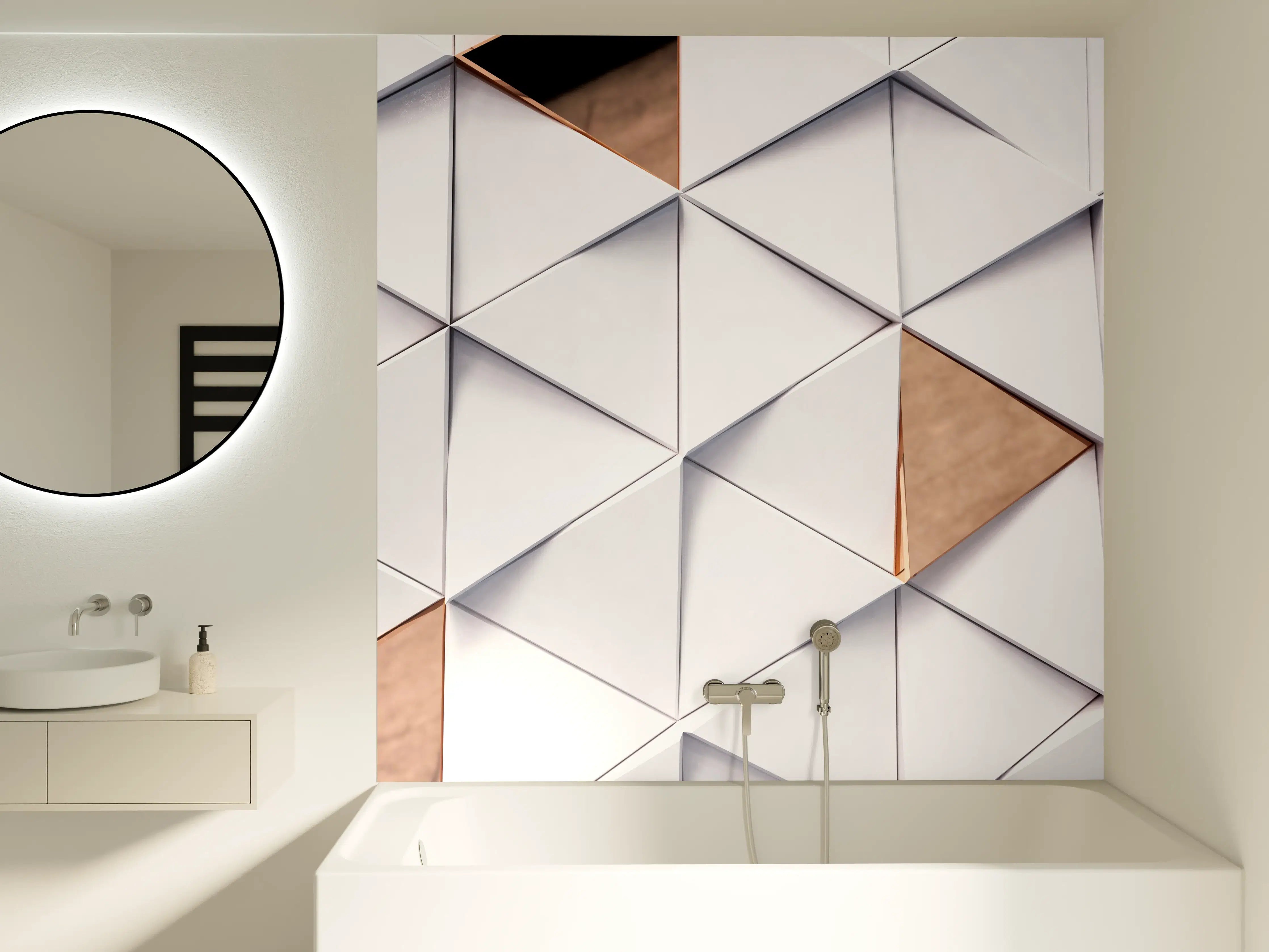 Badewannen-Rückwand - Dreieckiger Luxus Hintergrund
