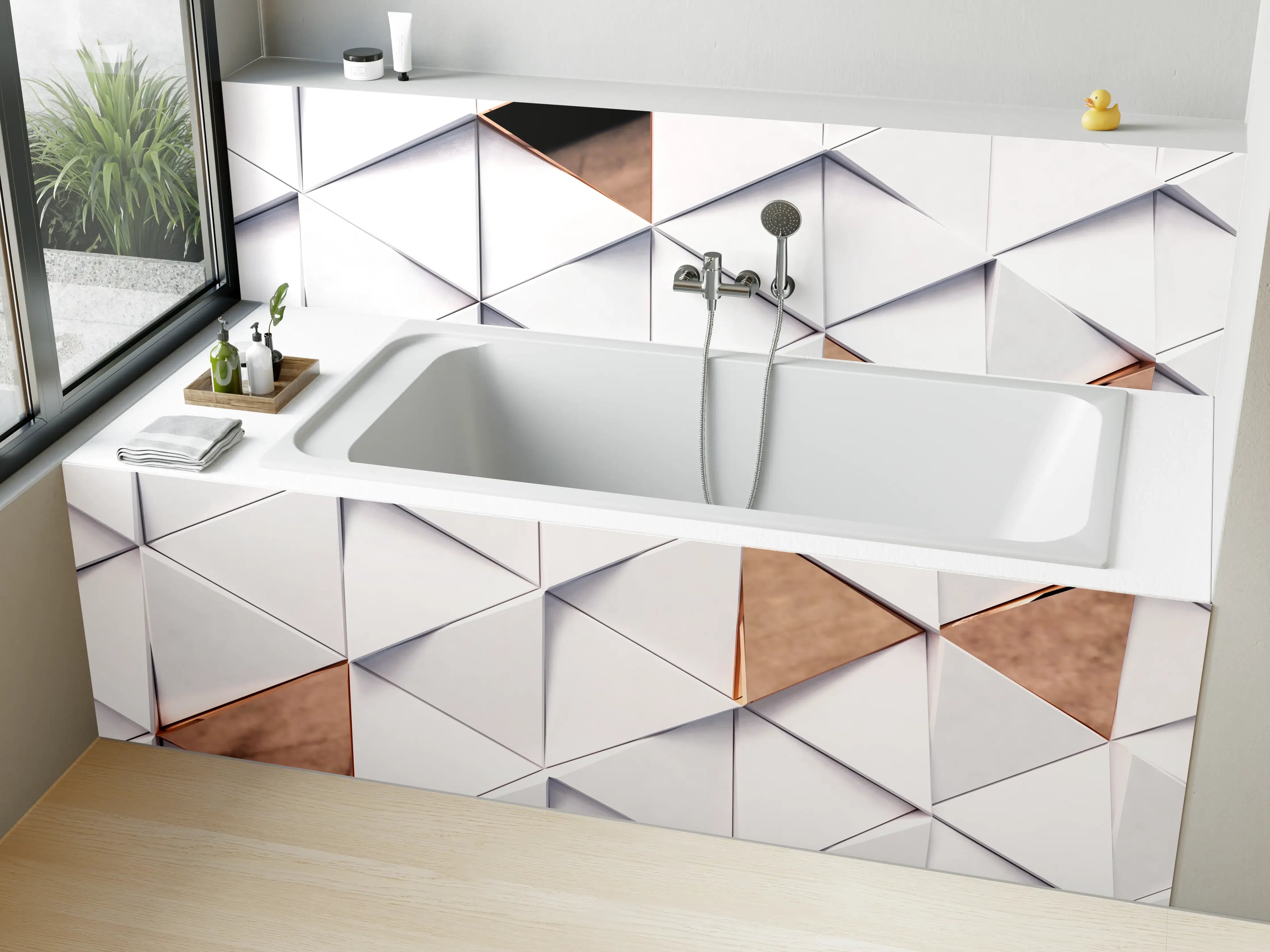 Badewannen-Rückwand - Dreieckiger Luxus Hintergrund