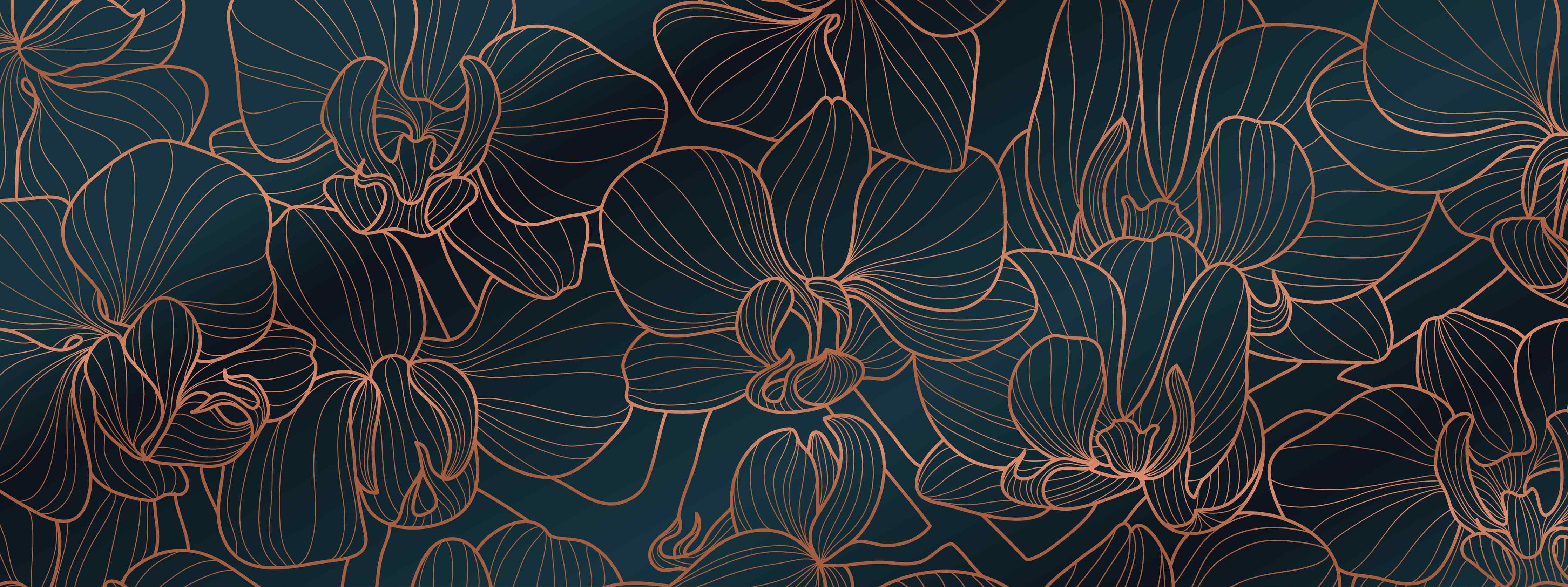 Badewannen-Rückwand-Dunkelblaue Floral Linien Kunst