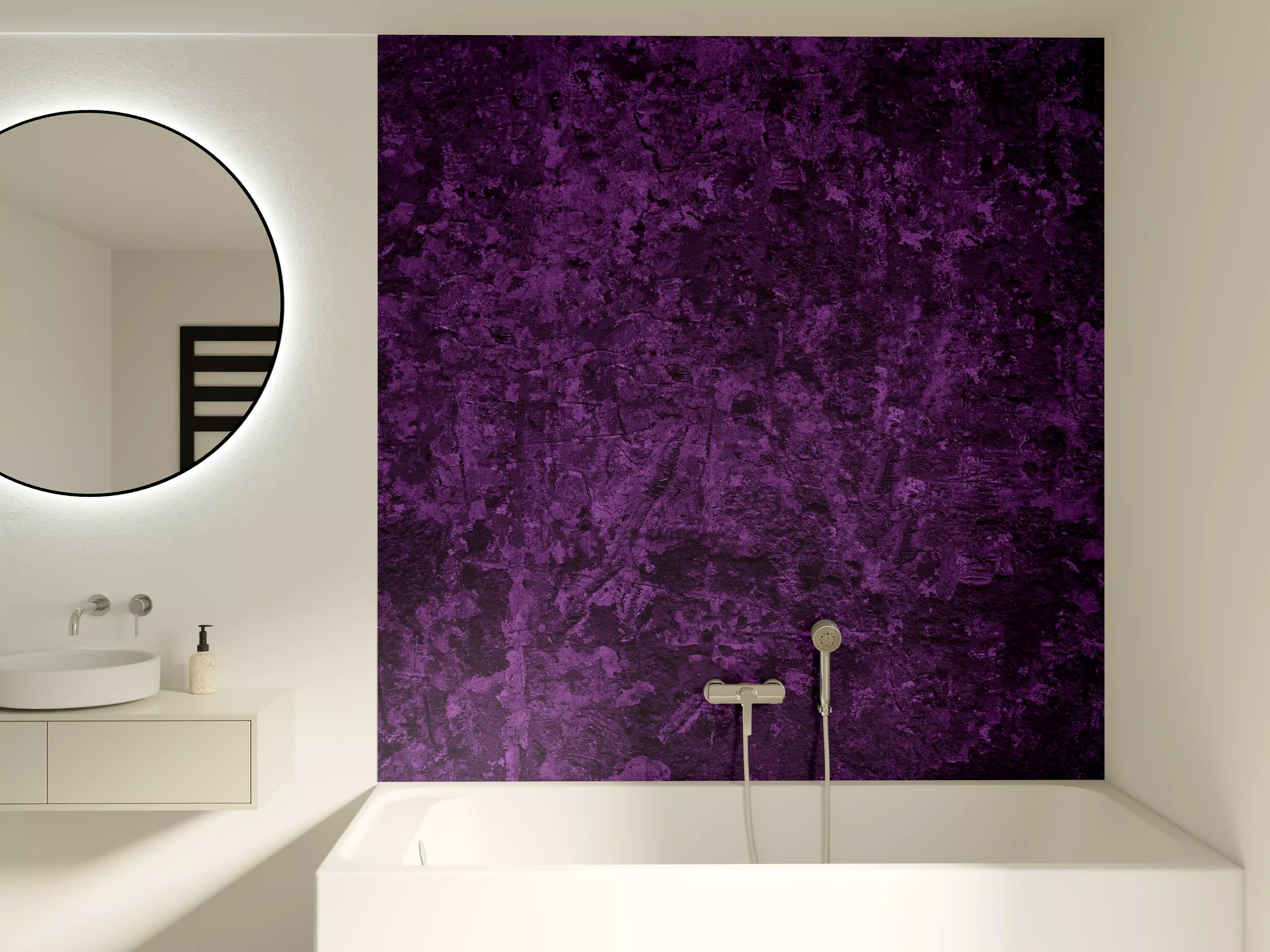 Badewannen-Rückwand - Dunkelviolette grobe Wandtextur