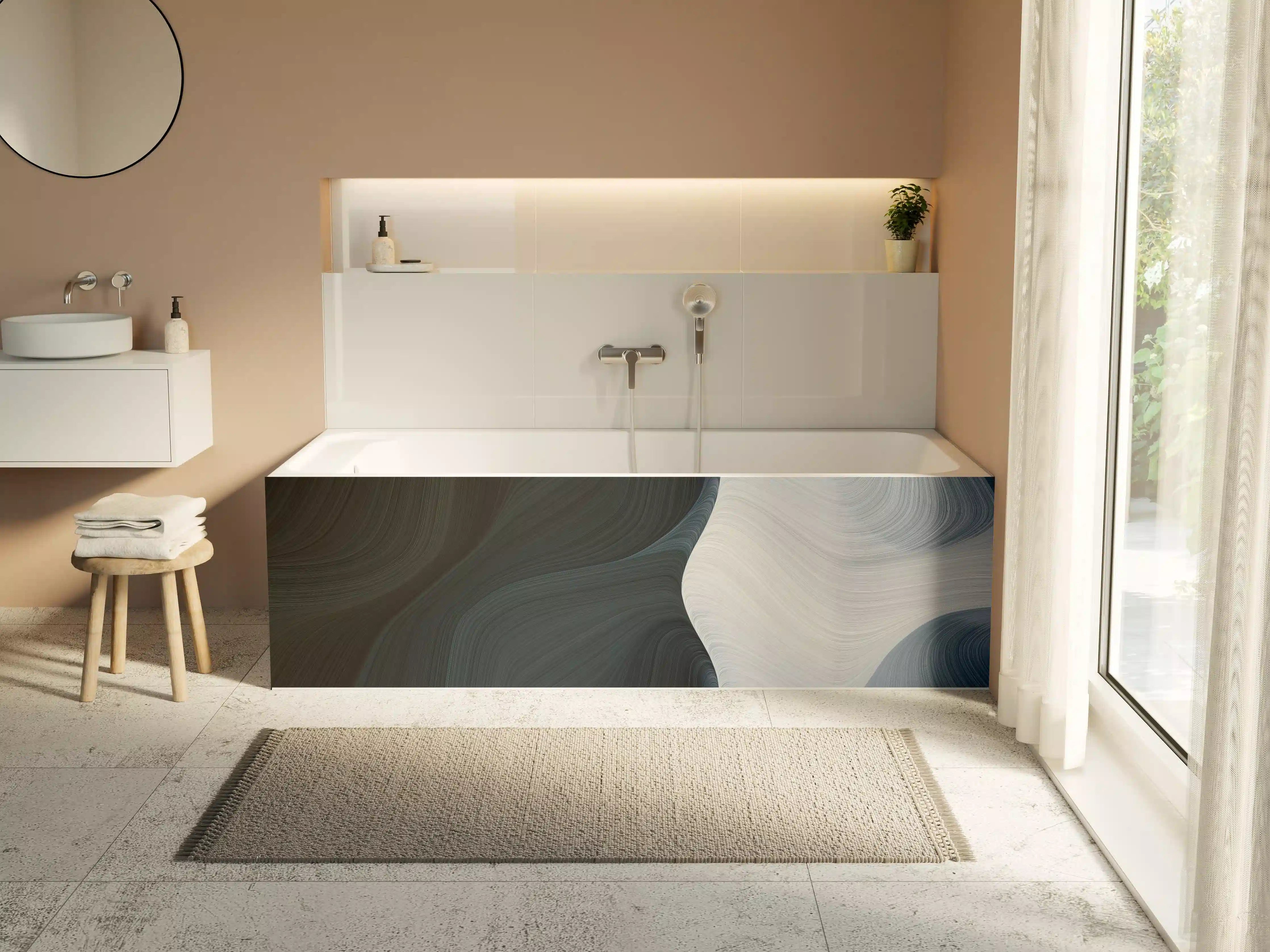 Badewannen-Rückwand - Dunkle und helle Farbverläufe