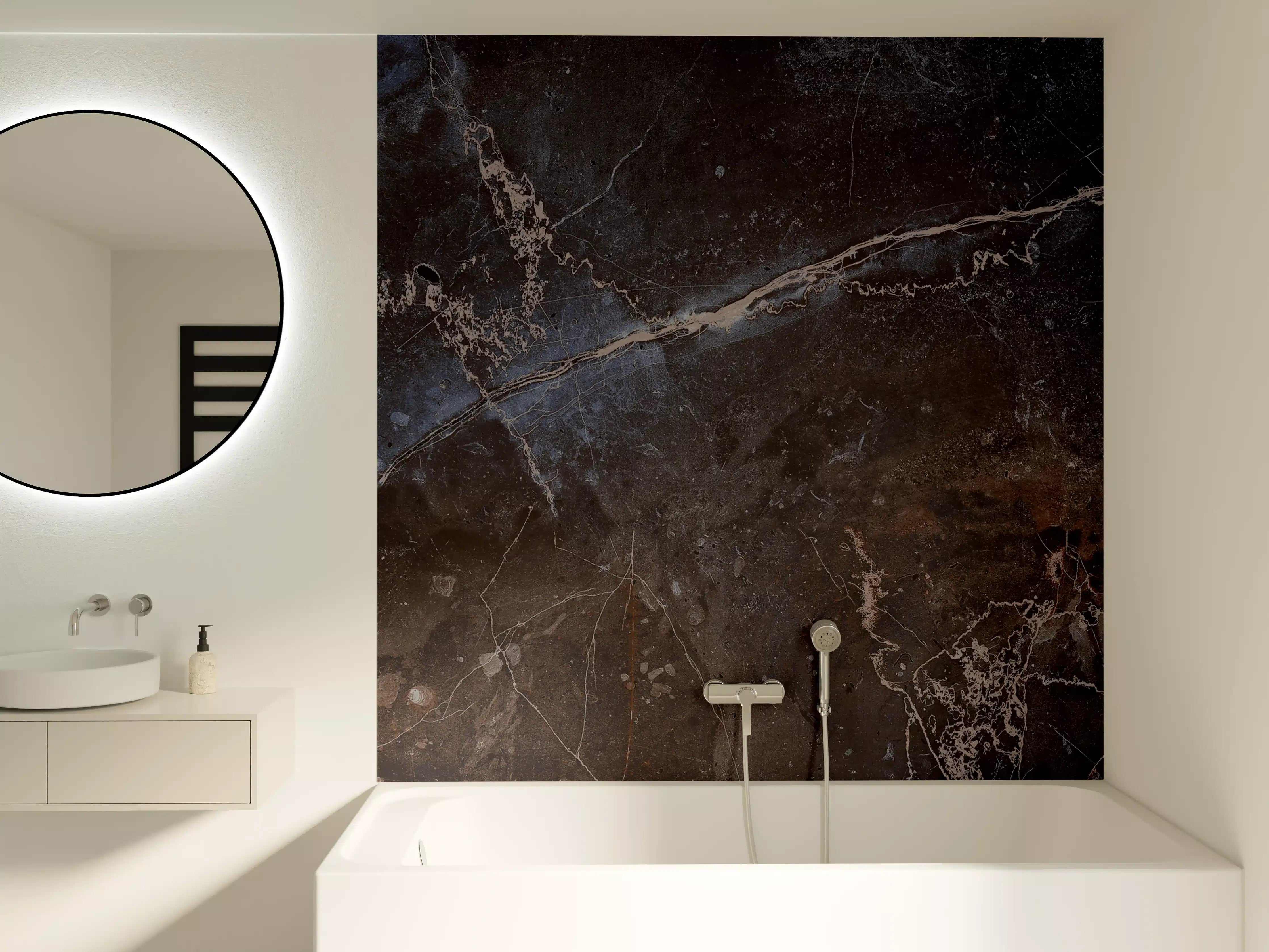 Badewannen-Rückwand - Dunkler Marmor