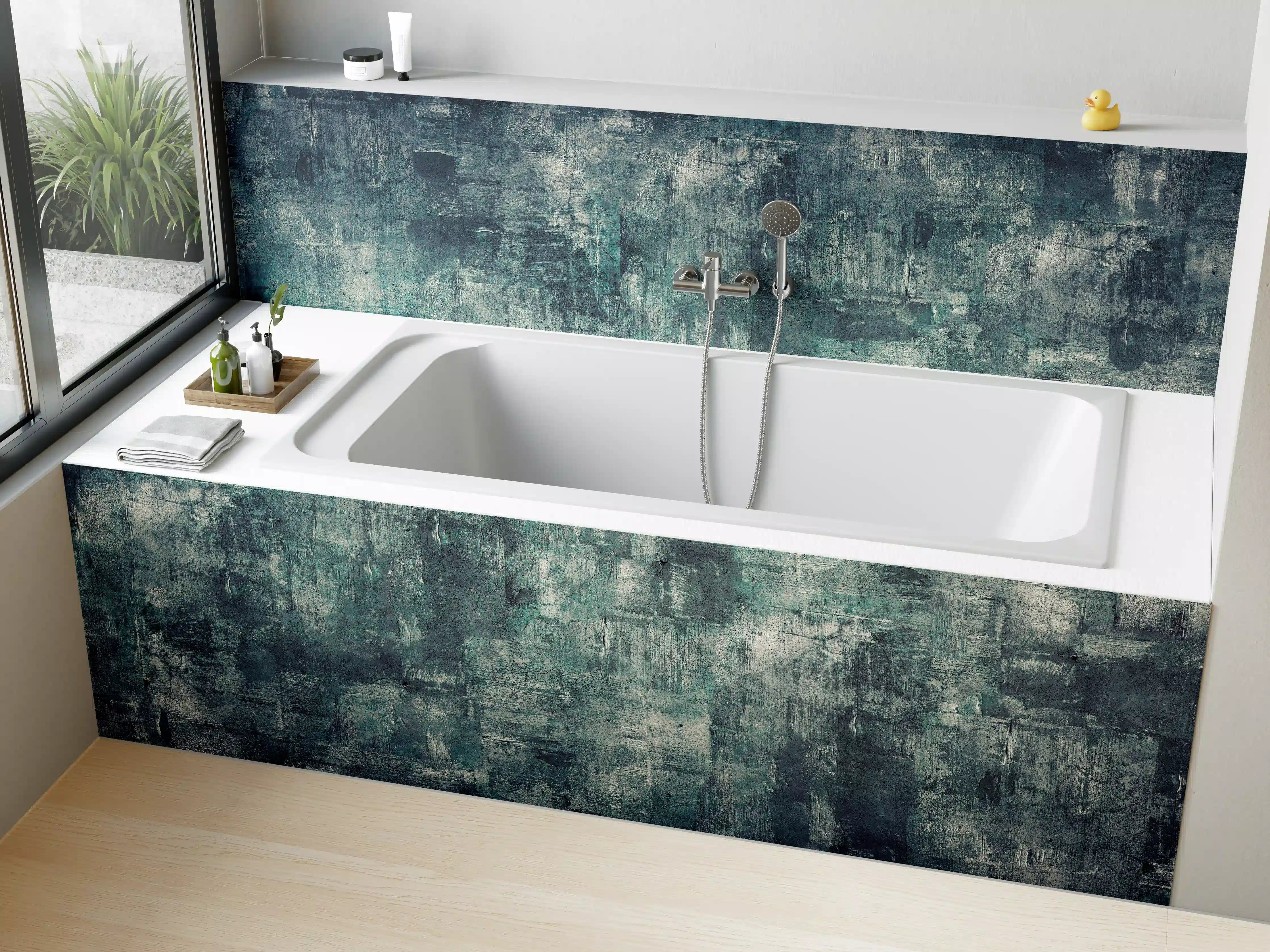 Badewannen-Rückwand - Dunkler Öl-Farb Betonlook