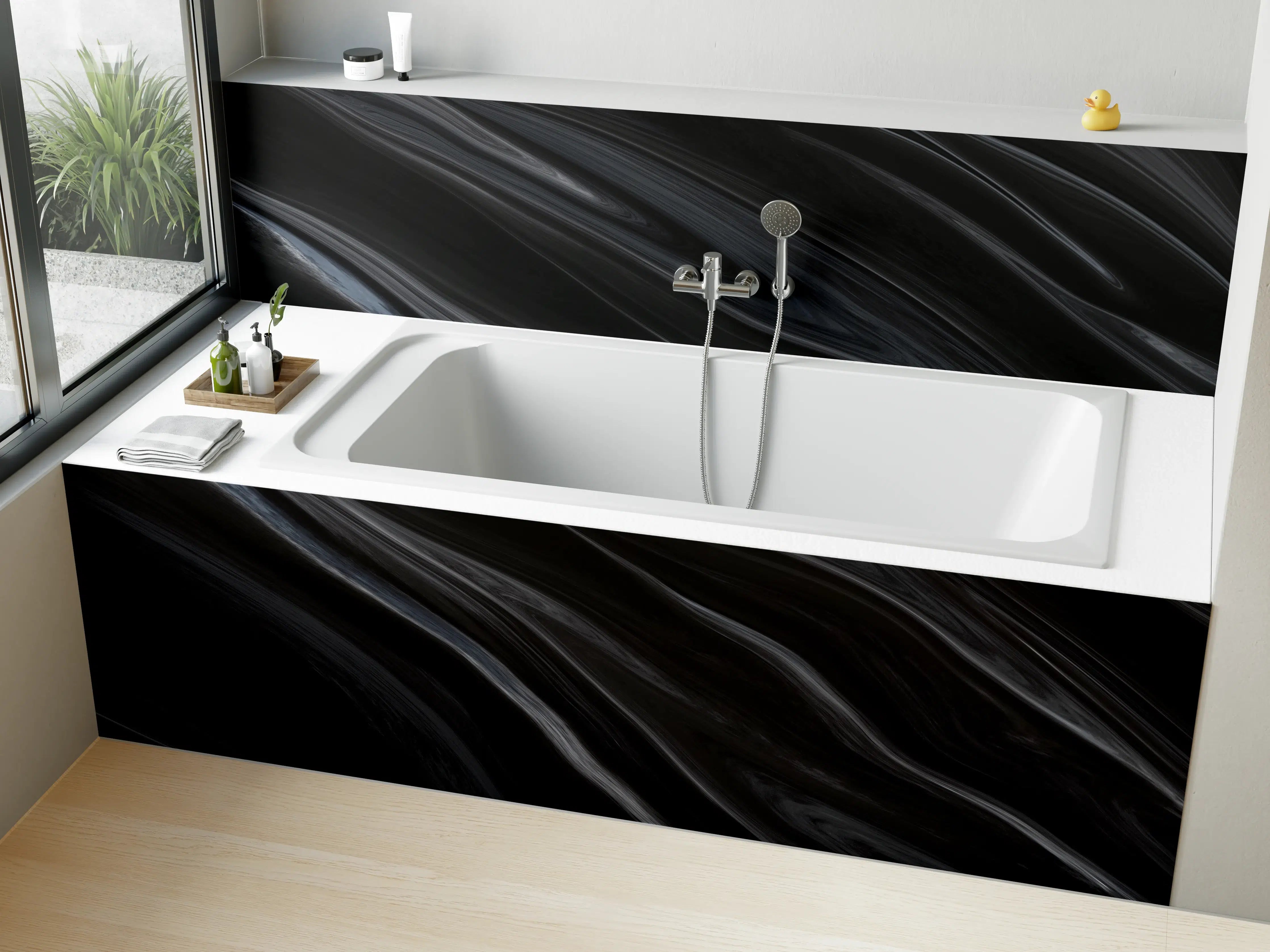 Badewannen-Rückwand - Dunkler Seidenhintergrund