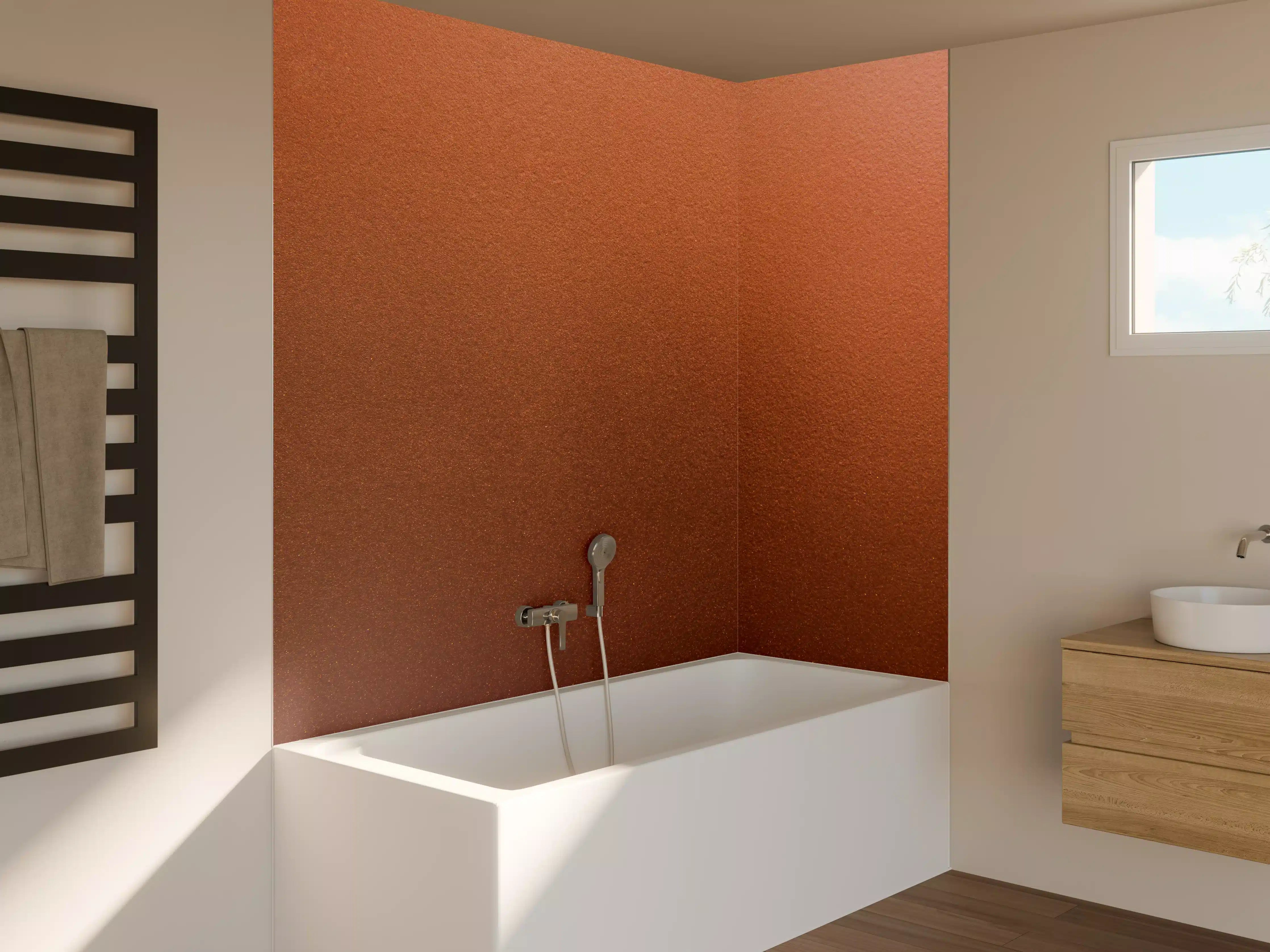 Badewannen-Rückwand - Dunkles blasses Bronze