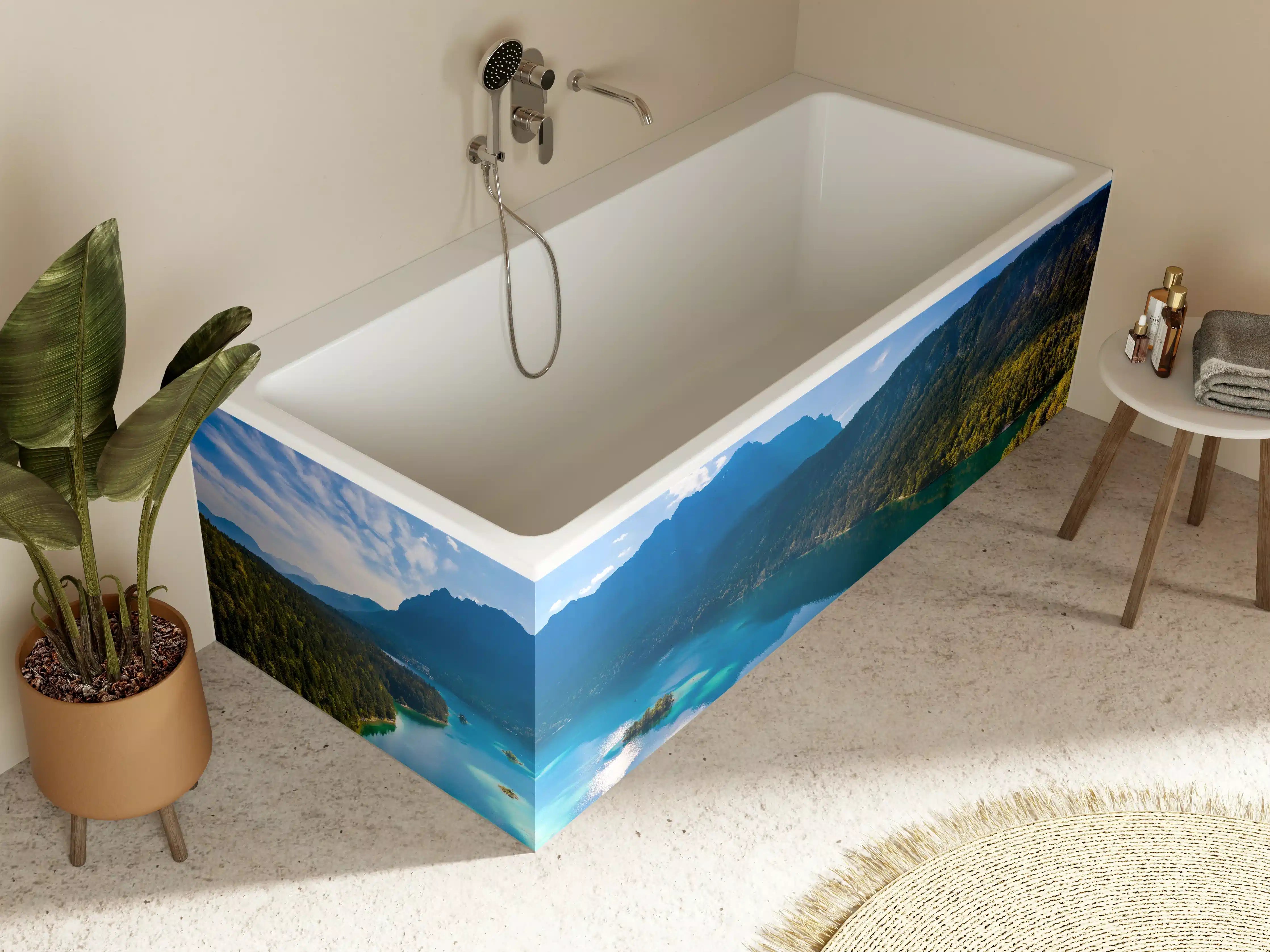 Badewannen-Rückwand - Eibsees mit der Zugspitze im Hintergrund