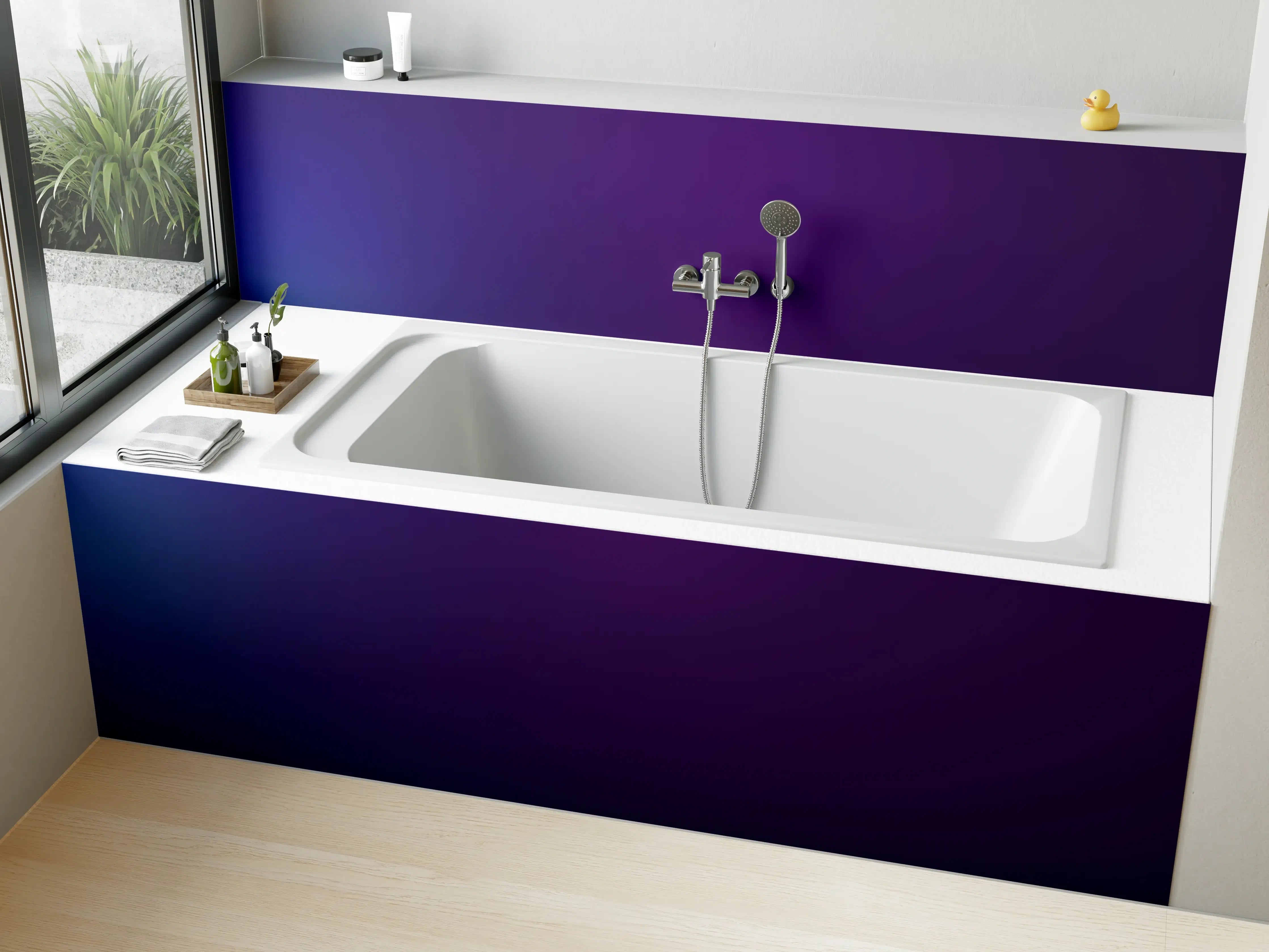 Badewannen-Rückwand - Einfaches Blaumuster