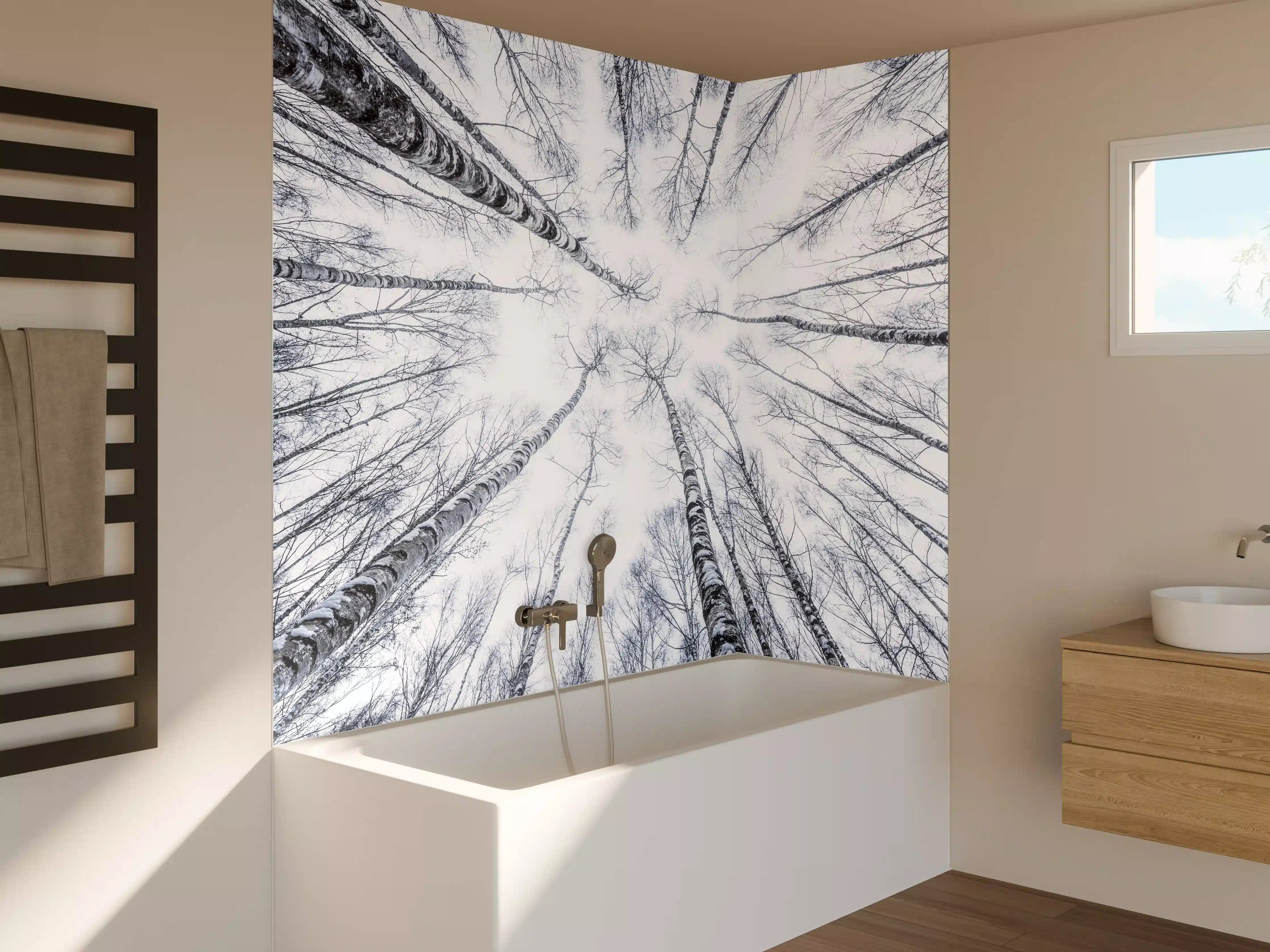 Badewannen-Rückwand - Eisiger Wald im Winter