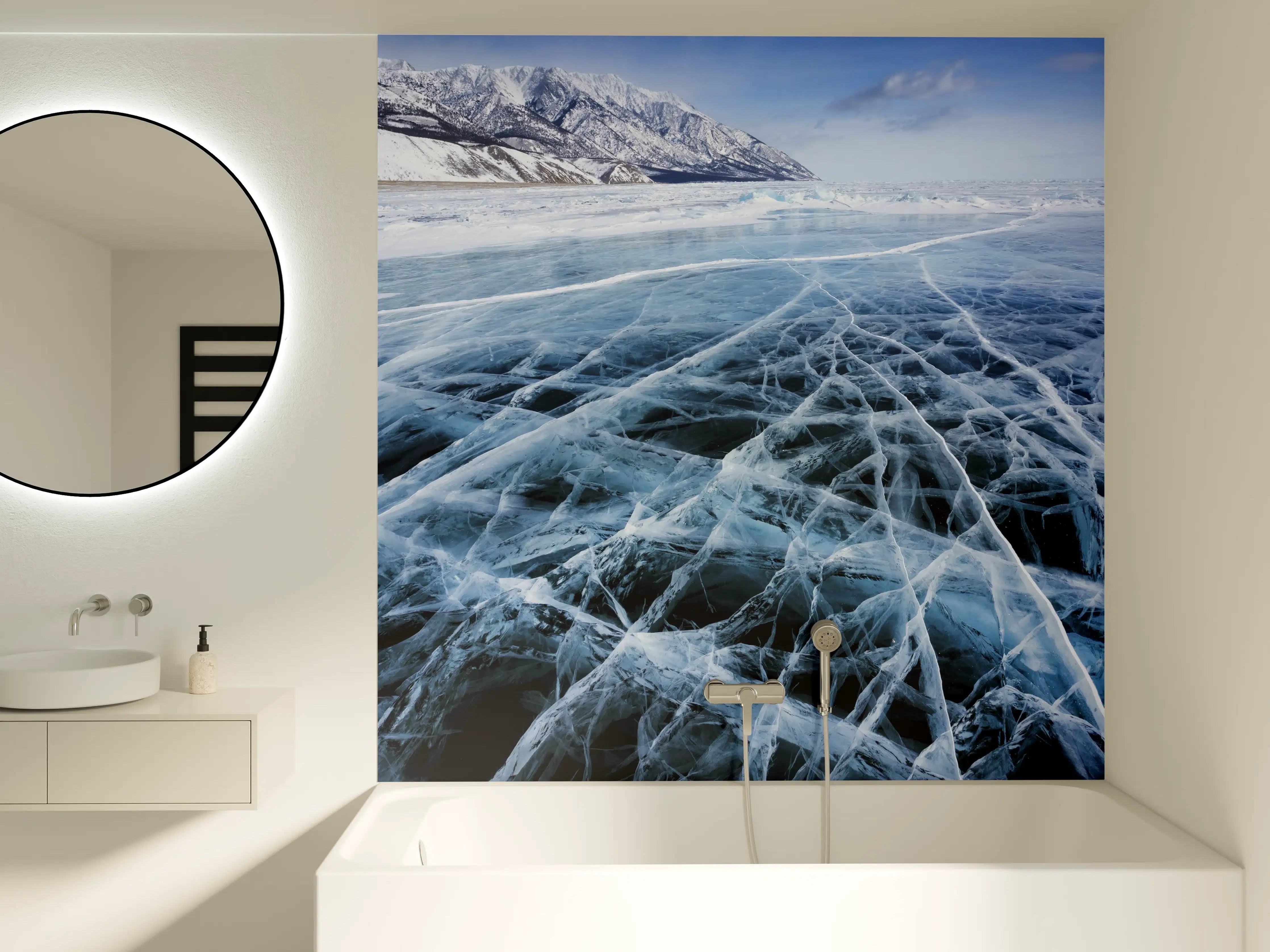 Badewannen-Rückwand - Eisiges Winterparadies