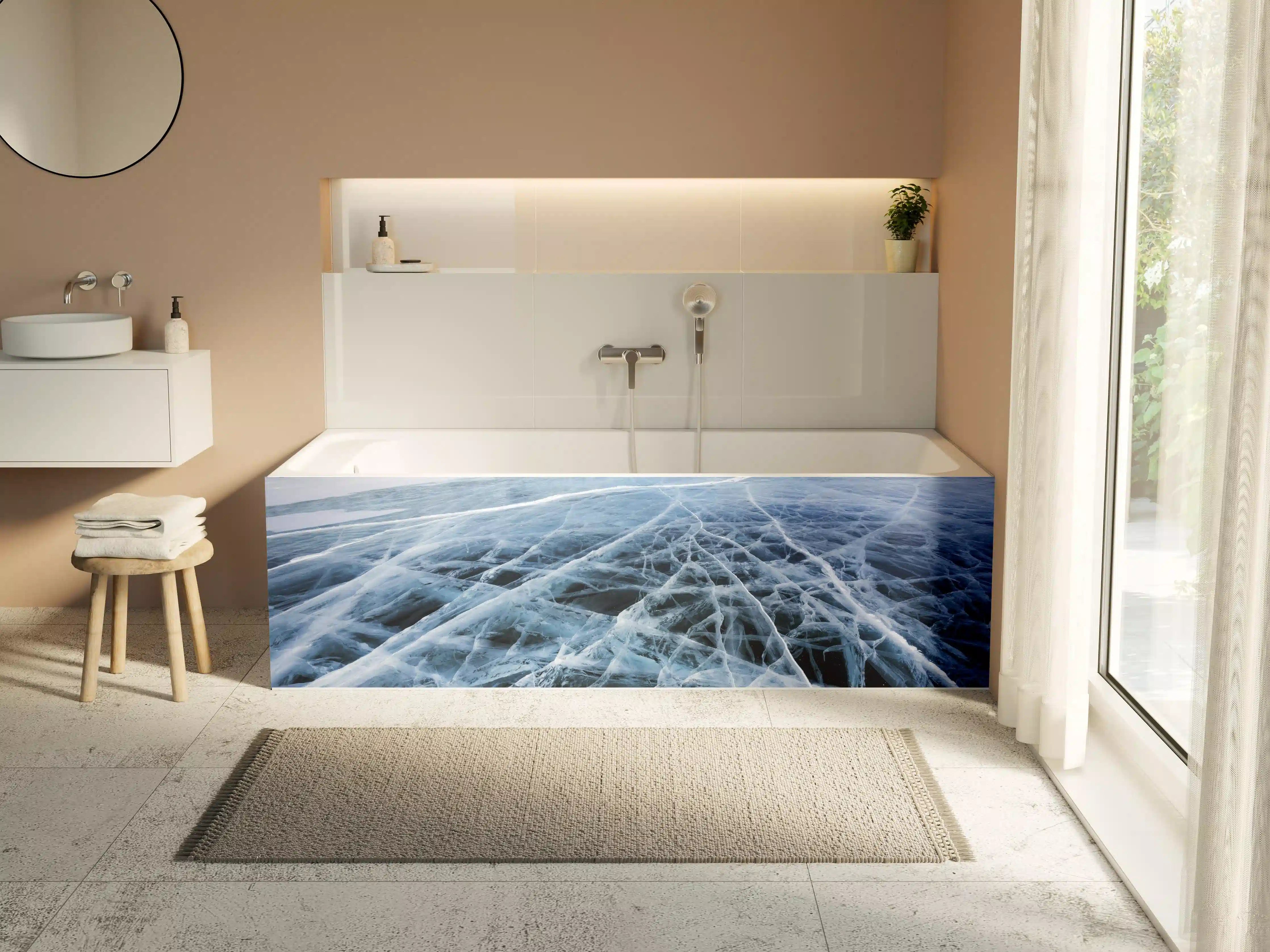 Badewannen-Rückwand - Eisiges Winterparadies