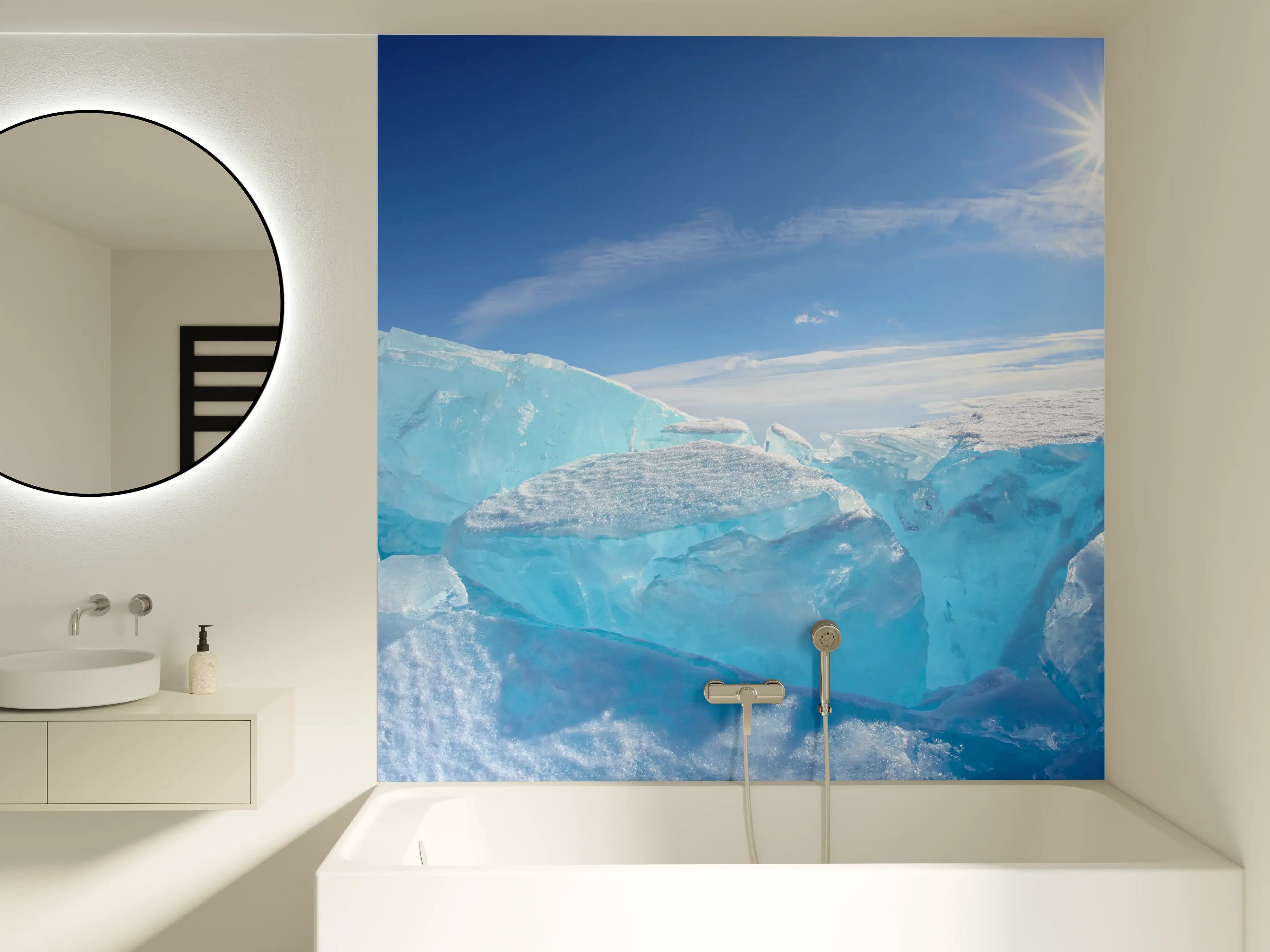 Badewannen-Rückwand - Eisriff am Baikalsee