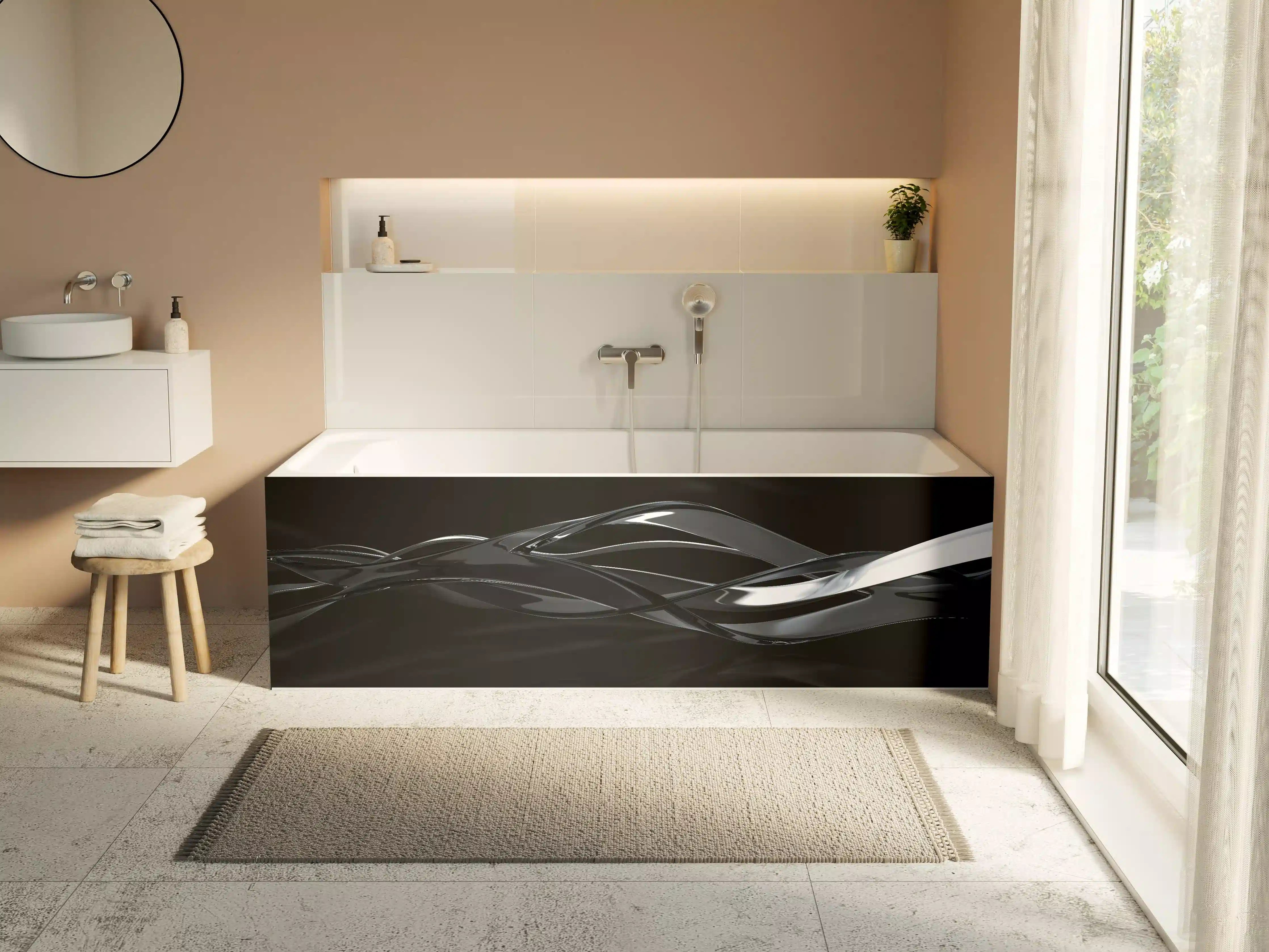Badewannen-Rückwand - Elegant fließende Bewegung