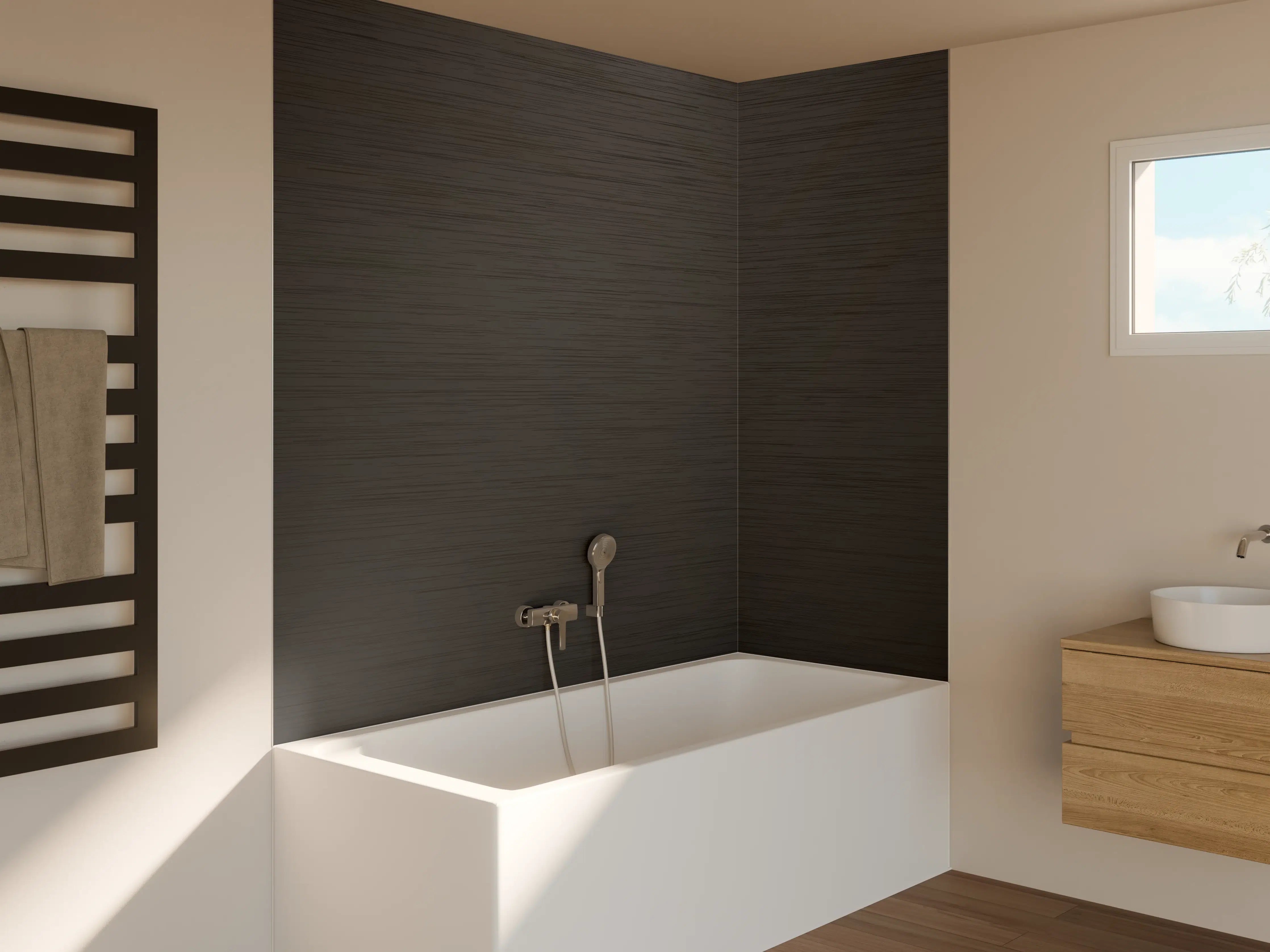 Badewannen-Rückwand - Elegante Graue Textur