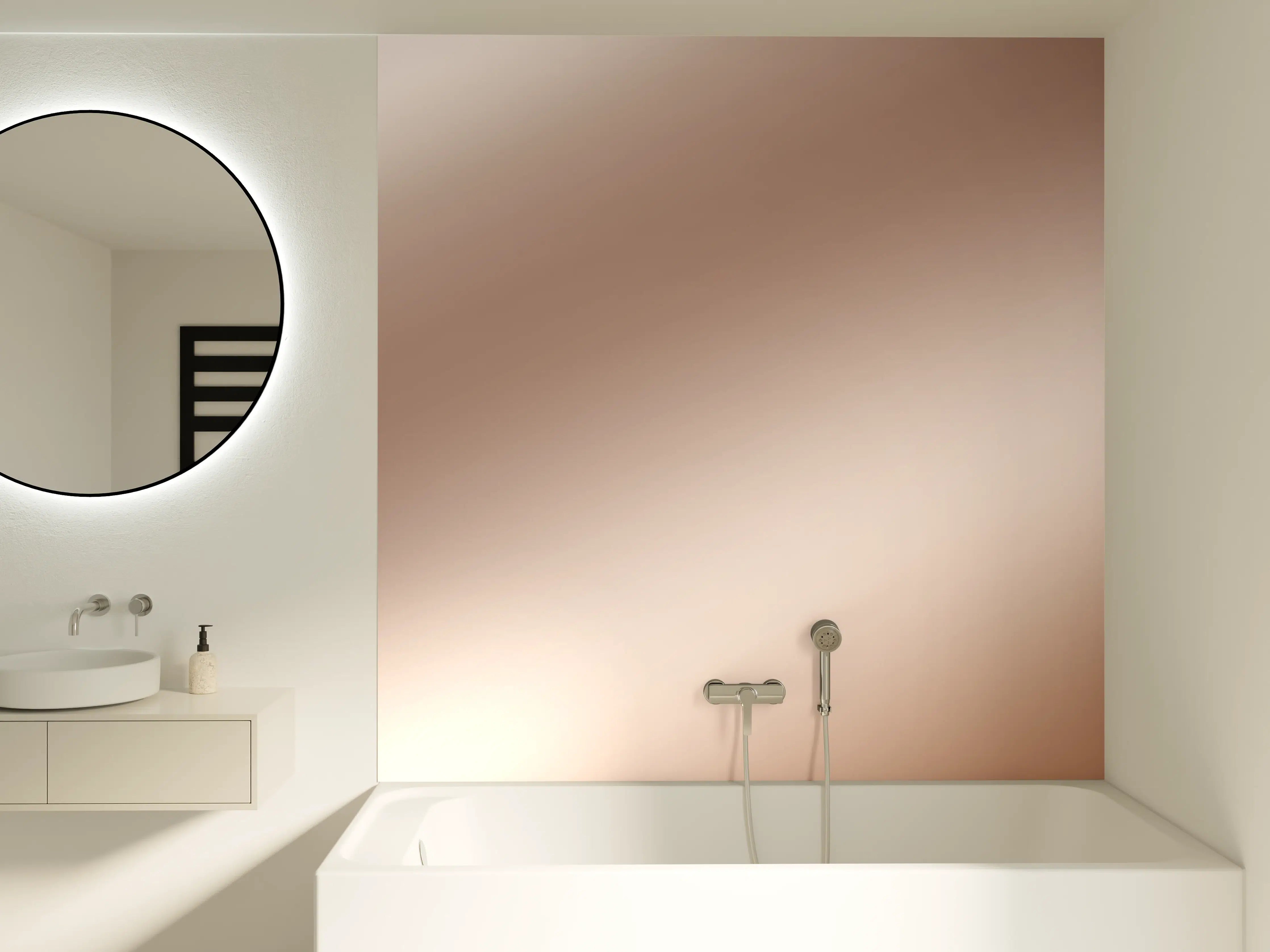 Badewannen-Rückwand - Elegante Metallic-Bronze Wand