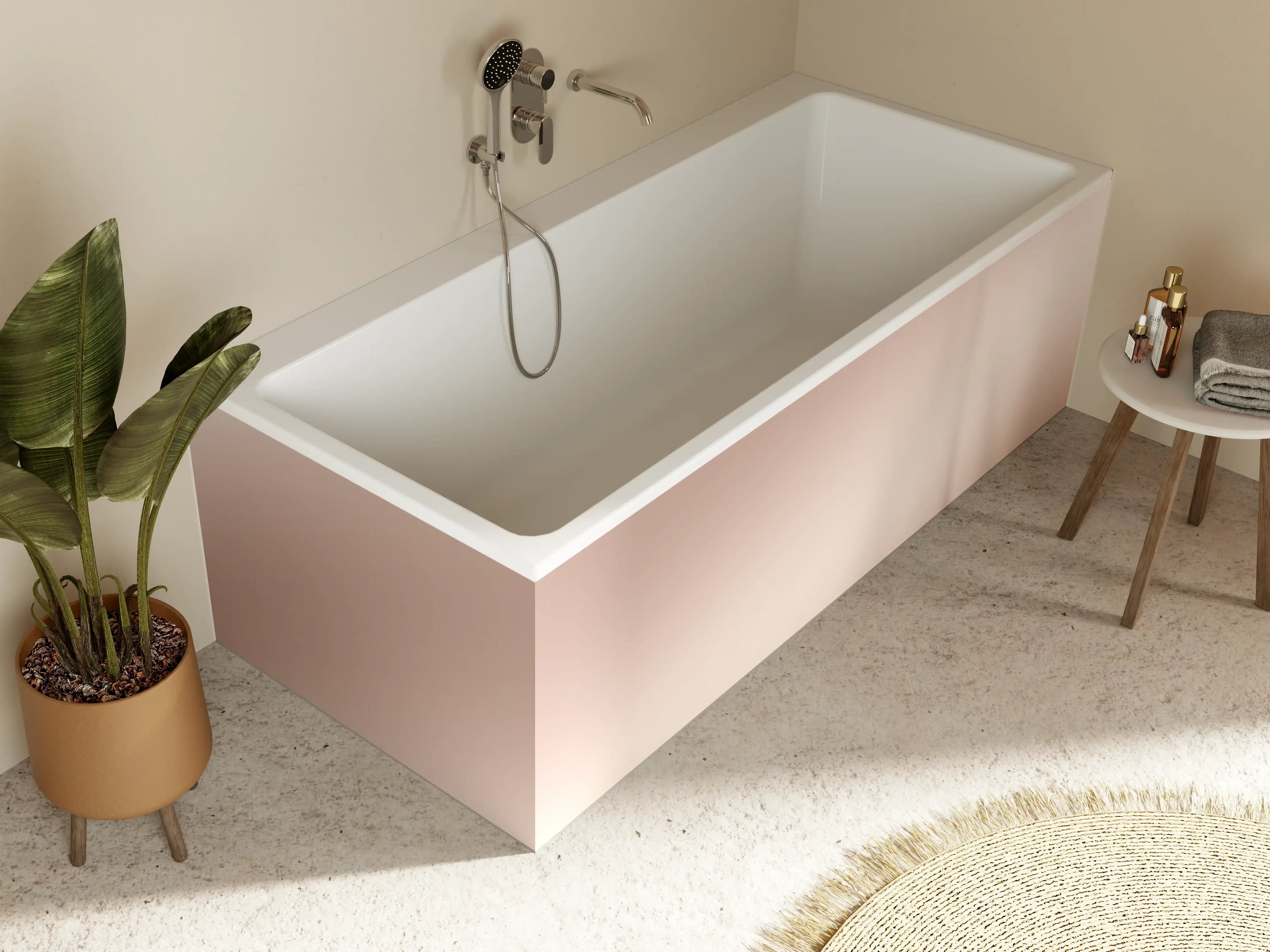 Badewannen-Rückwand - Elegante Metallic-Bronze Wand