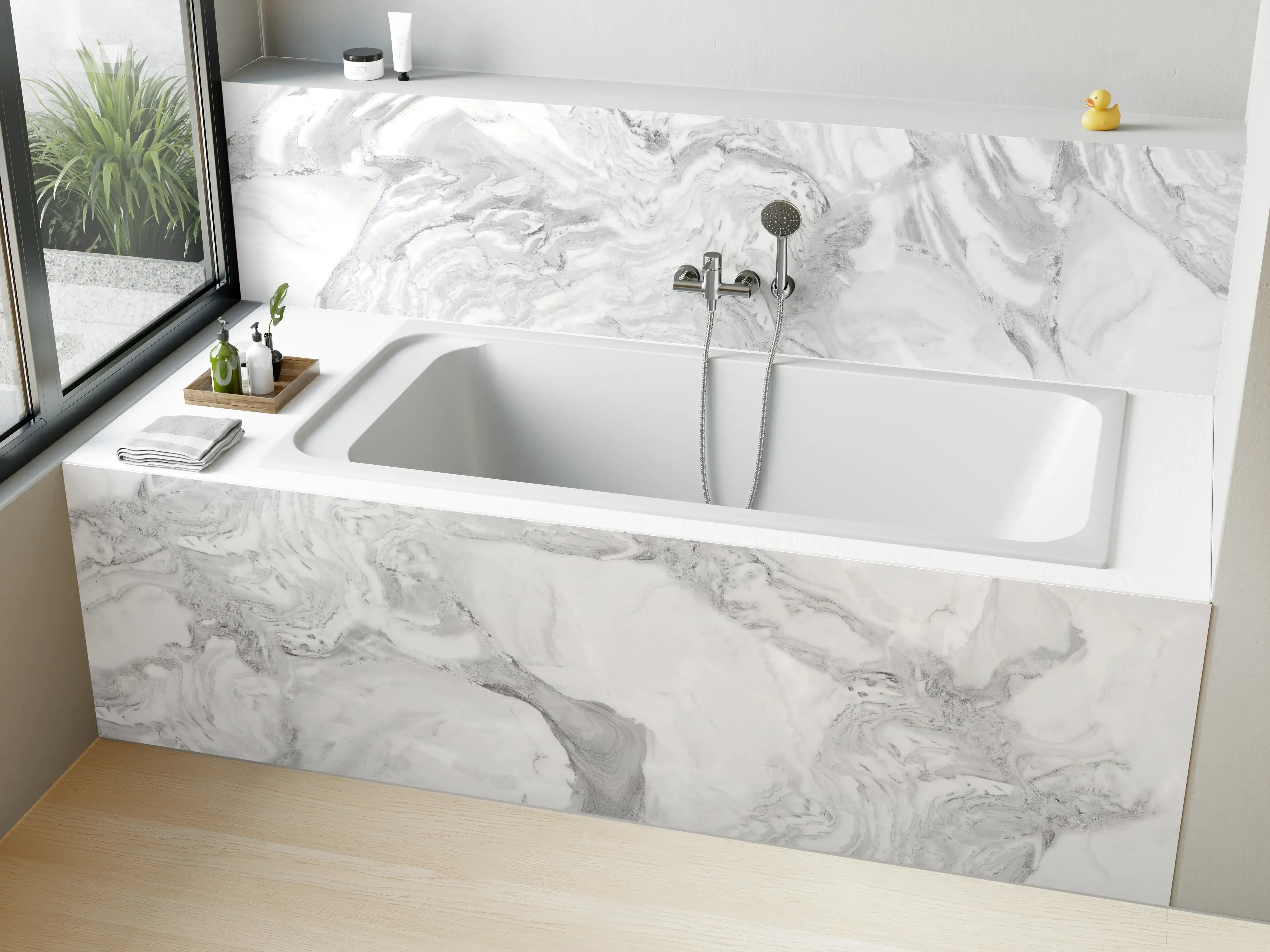 Badewannen-Rückwand - Elfenbein italienischer Marmor