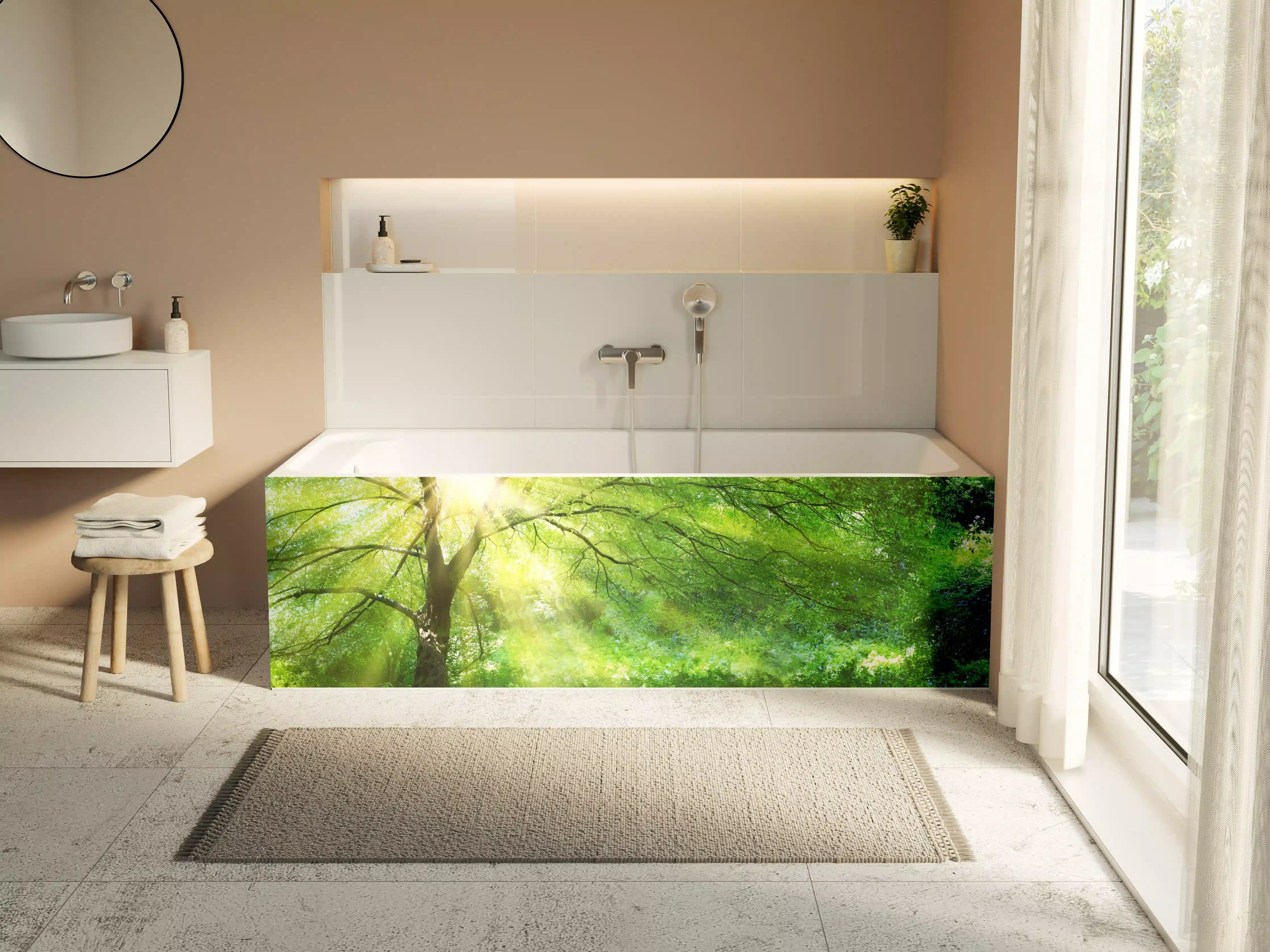 Badewannen-Rückwand - Energiegeladener Wald