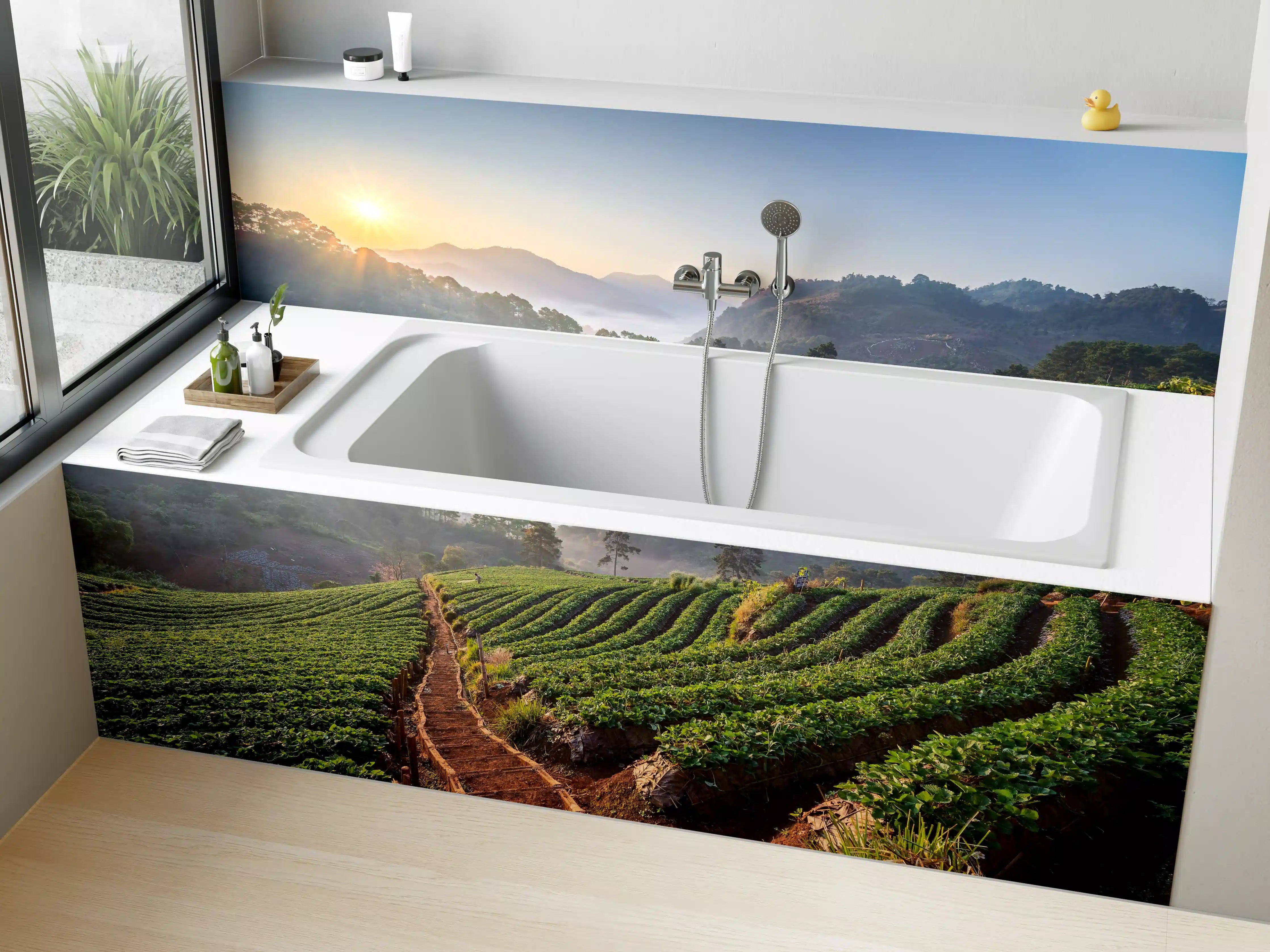 Badewannen-Rückwand - Erdbeerfeld in Chiang Mai