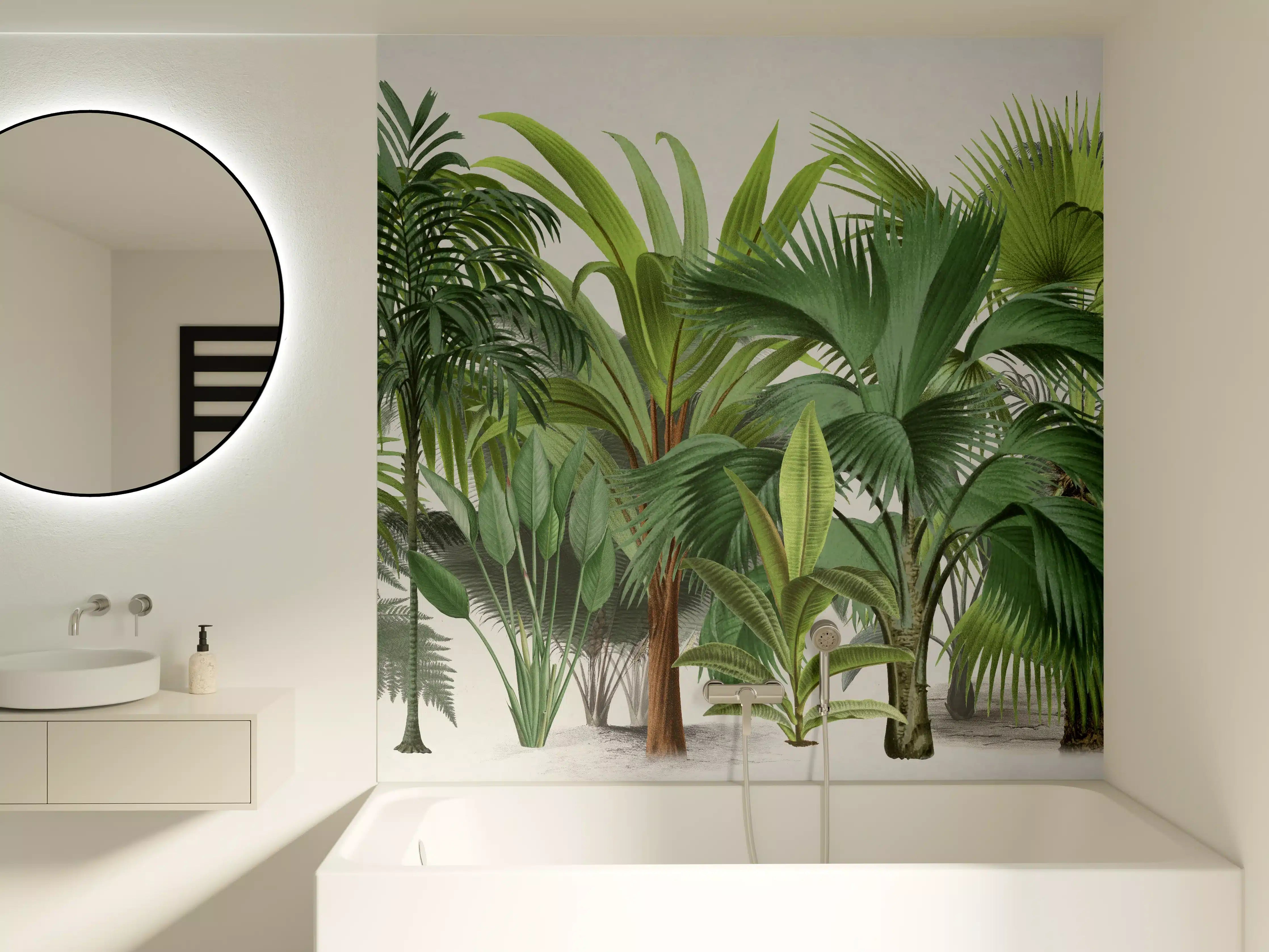 Badewannen-Rückwand - Exotische Bäume