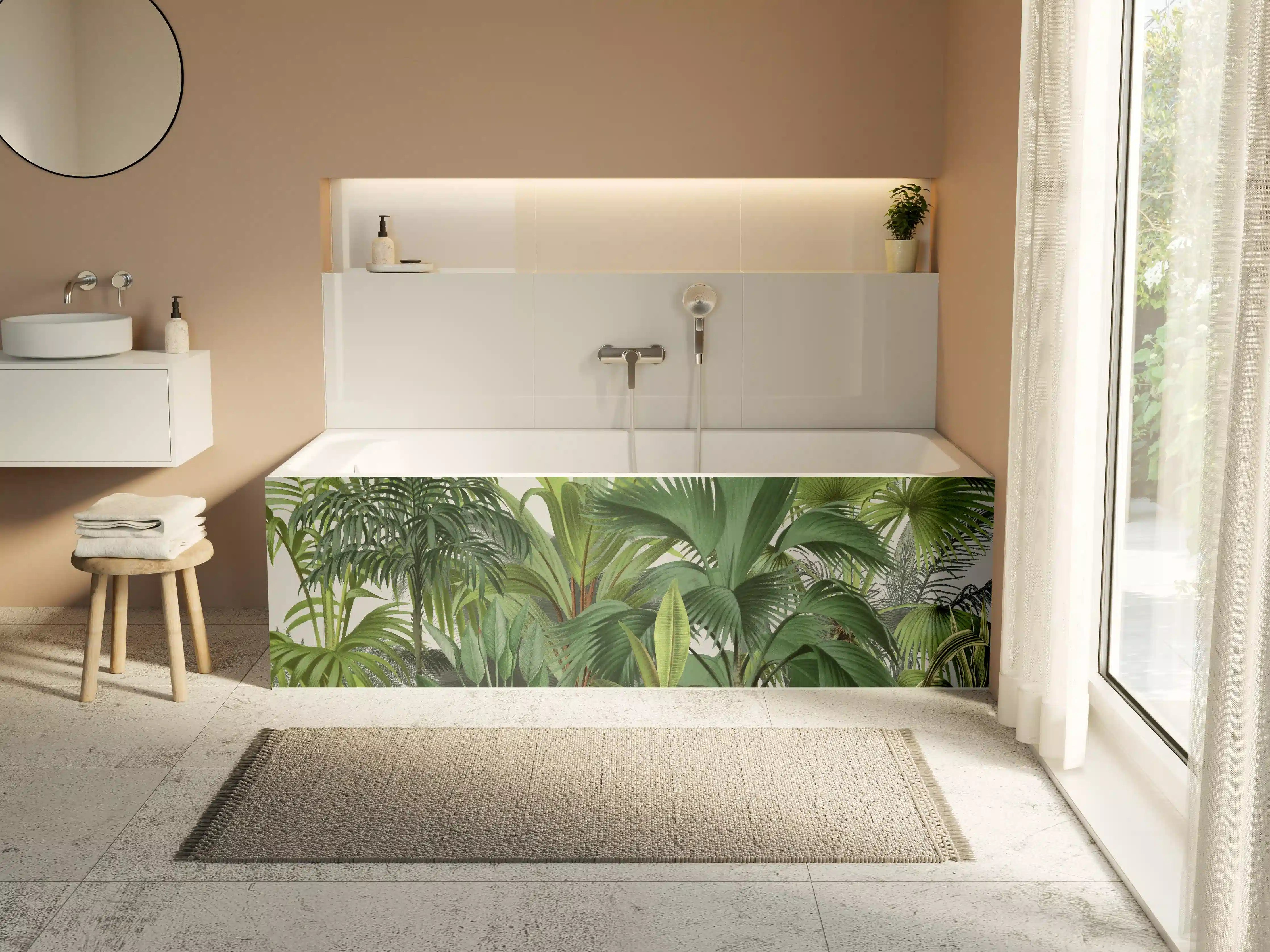 Badewannen-Rückwand - Exotische Bäume