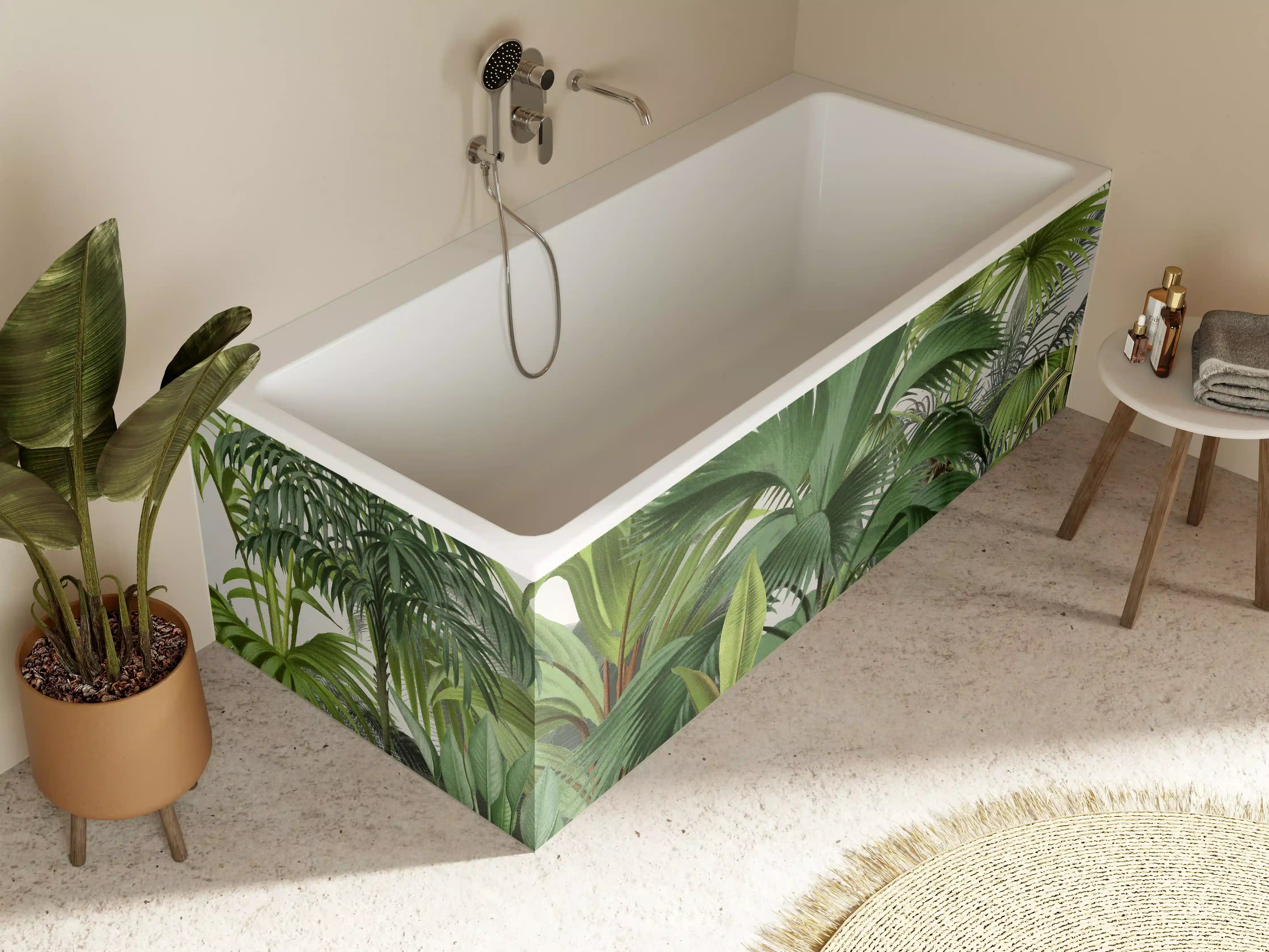 Badewannen-Rückwand - Exotische Bäume