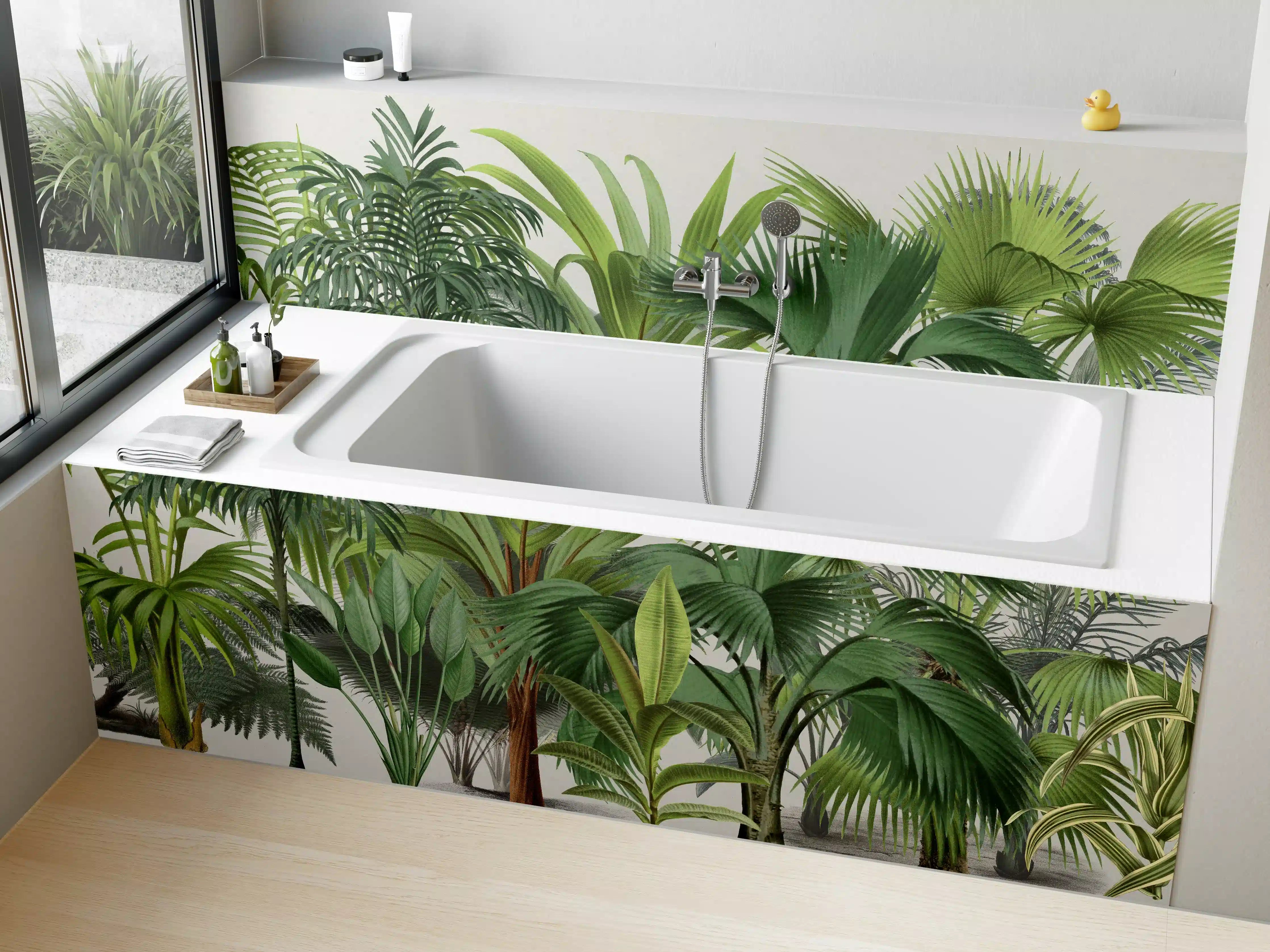 Badewannen-Rückwand - Exotische Bäume