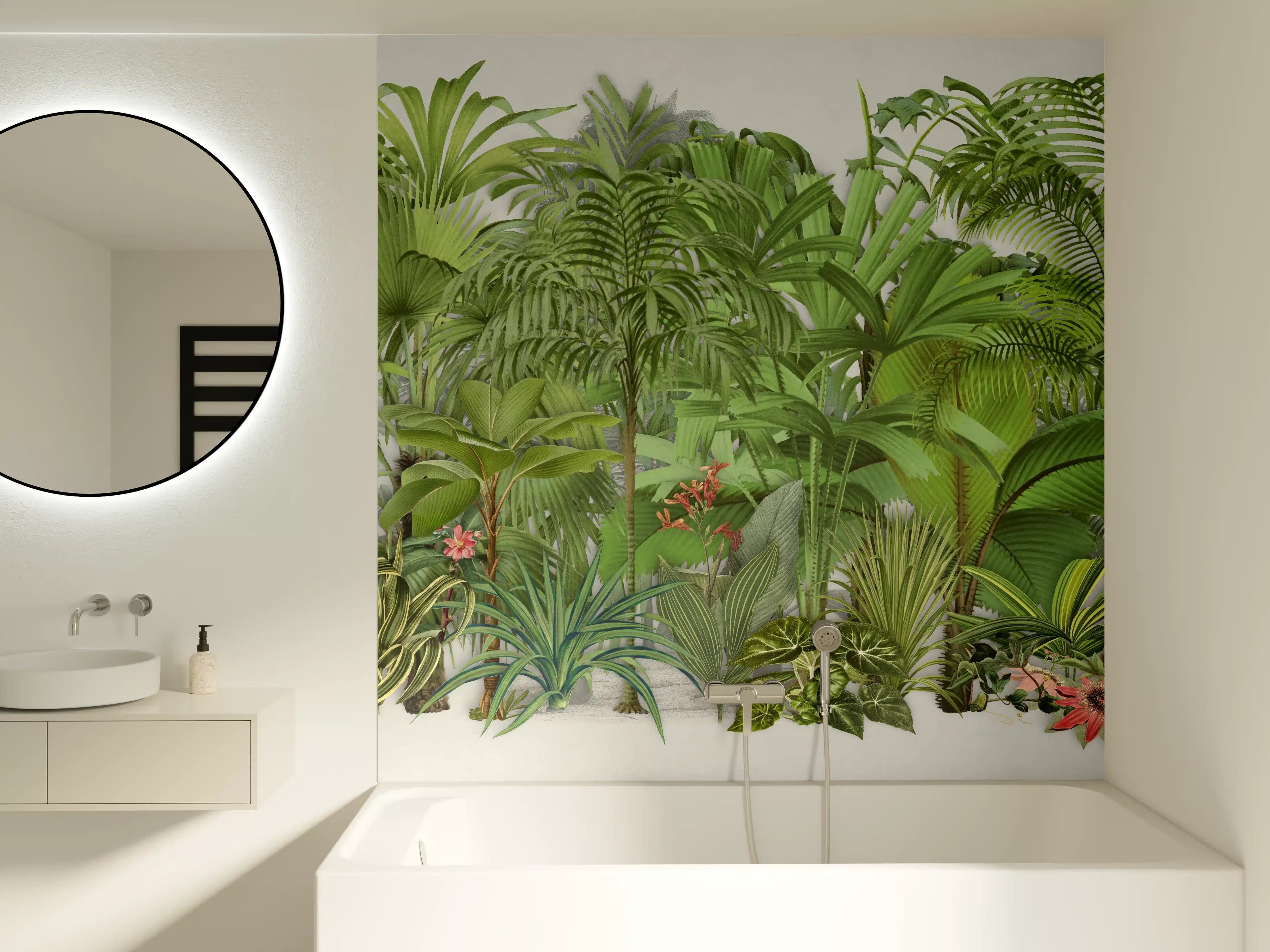 Badewannen-Rückwand - Exotische Pflanzen