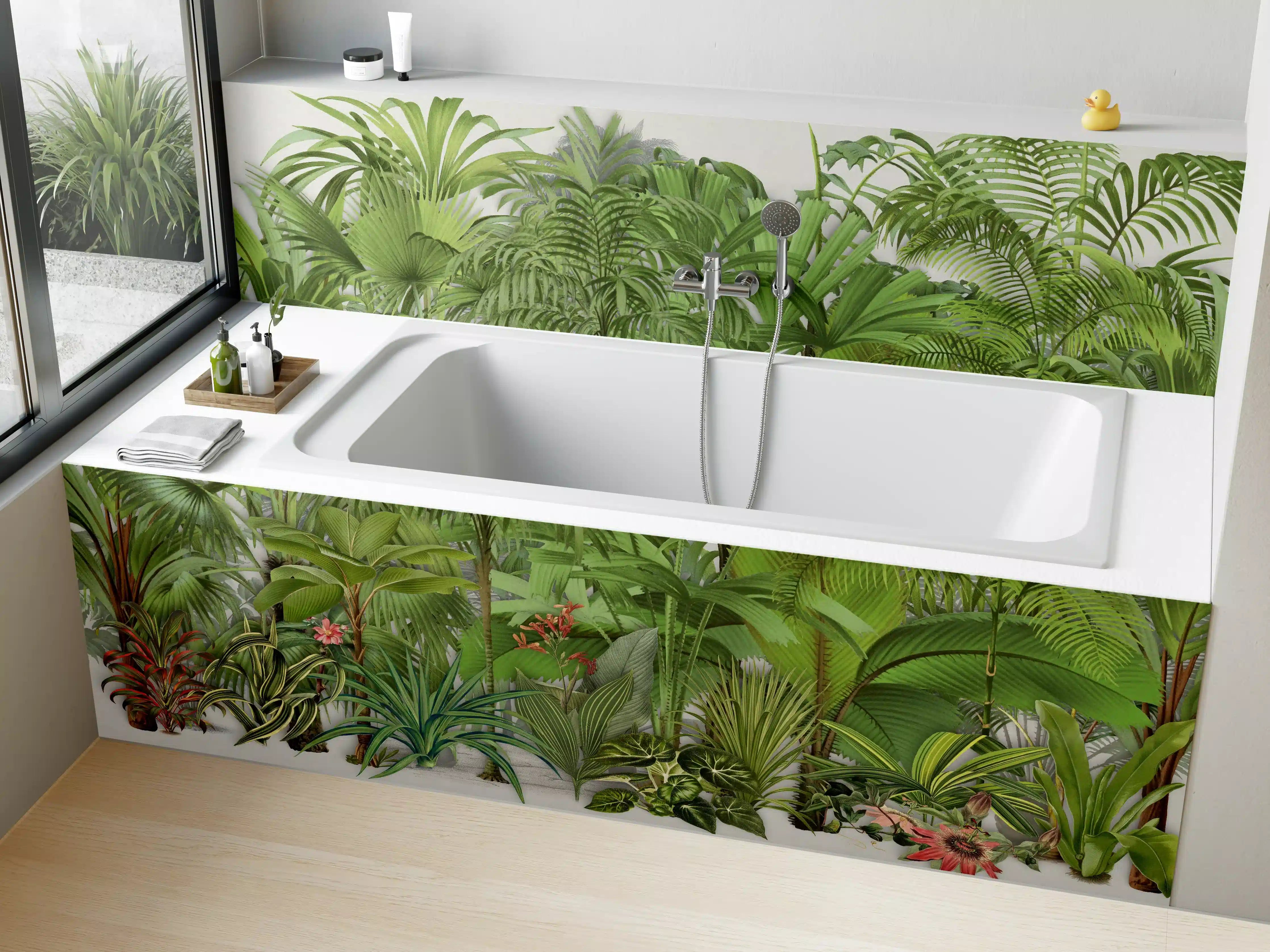 Badewannen-Rückwand - Exotische Pflanzen