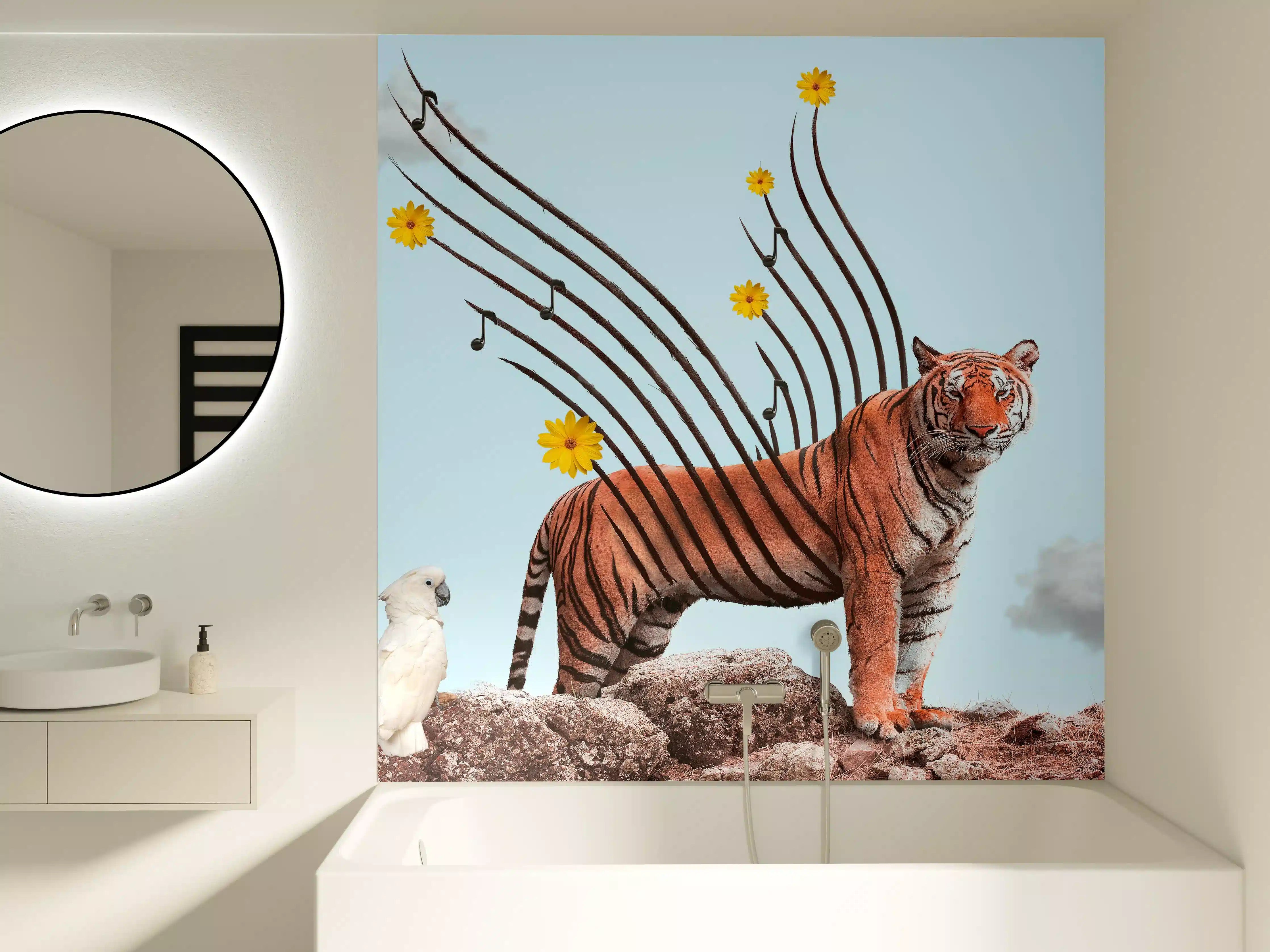 Badewannen-Rückwand - Exotischer Tiger - Grafik