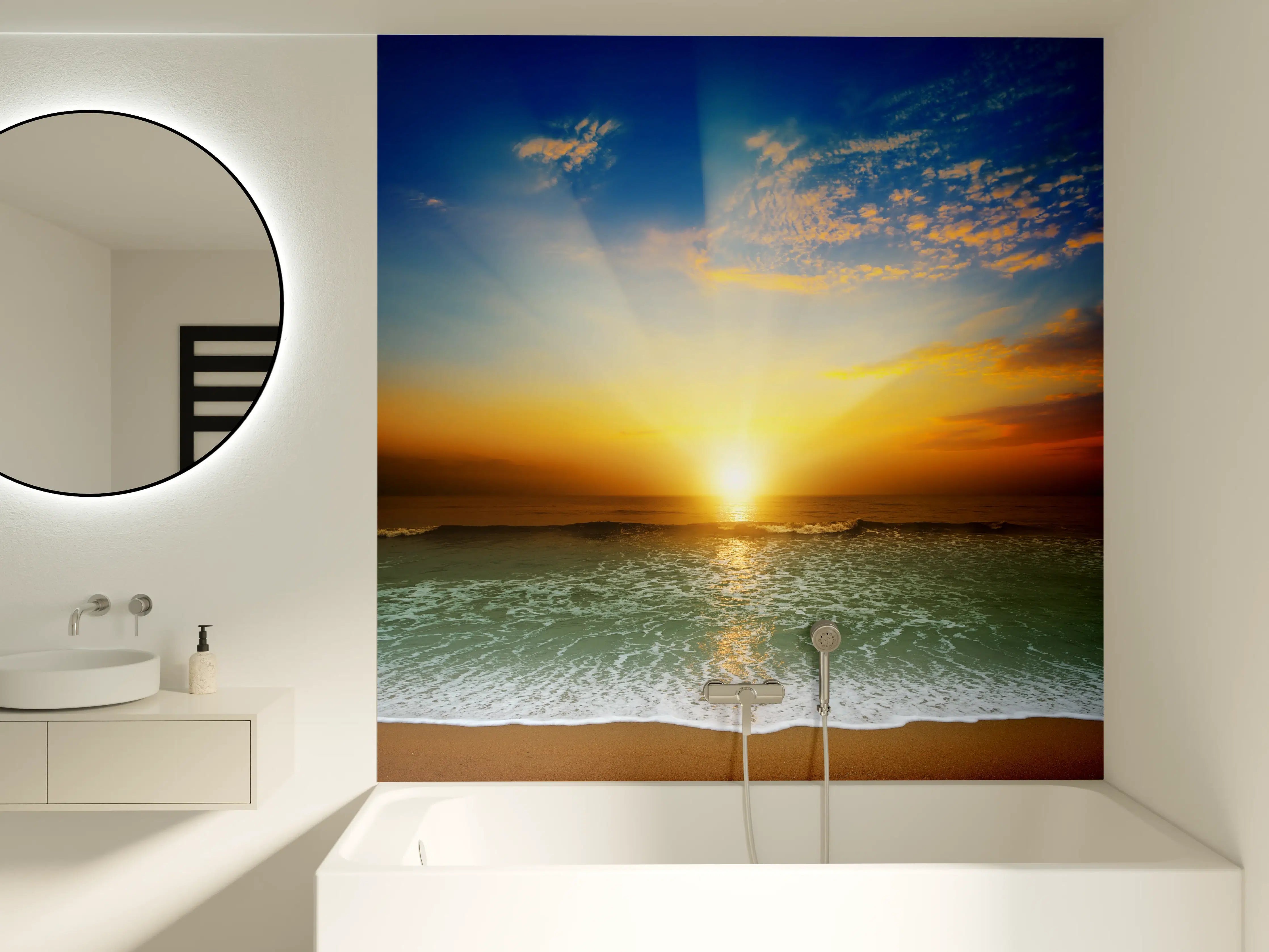 Badewannen-Rückwand - Fantastischer Sonnenuntergang an Mexicos Pazifikküste