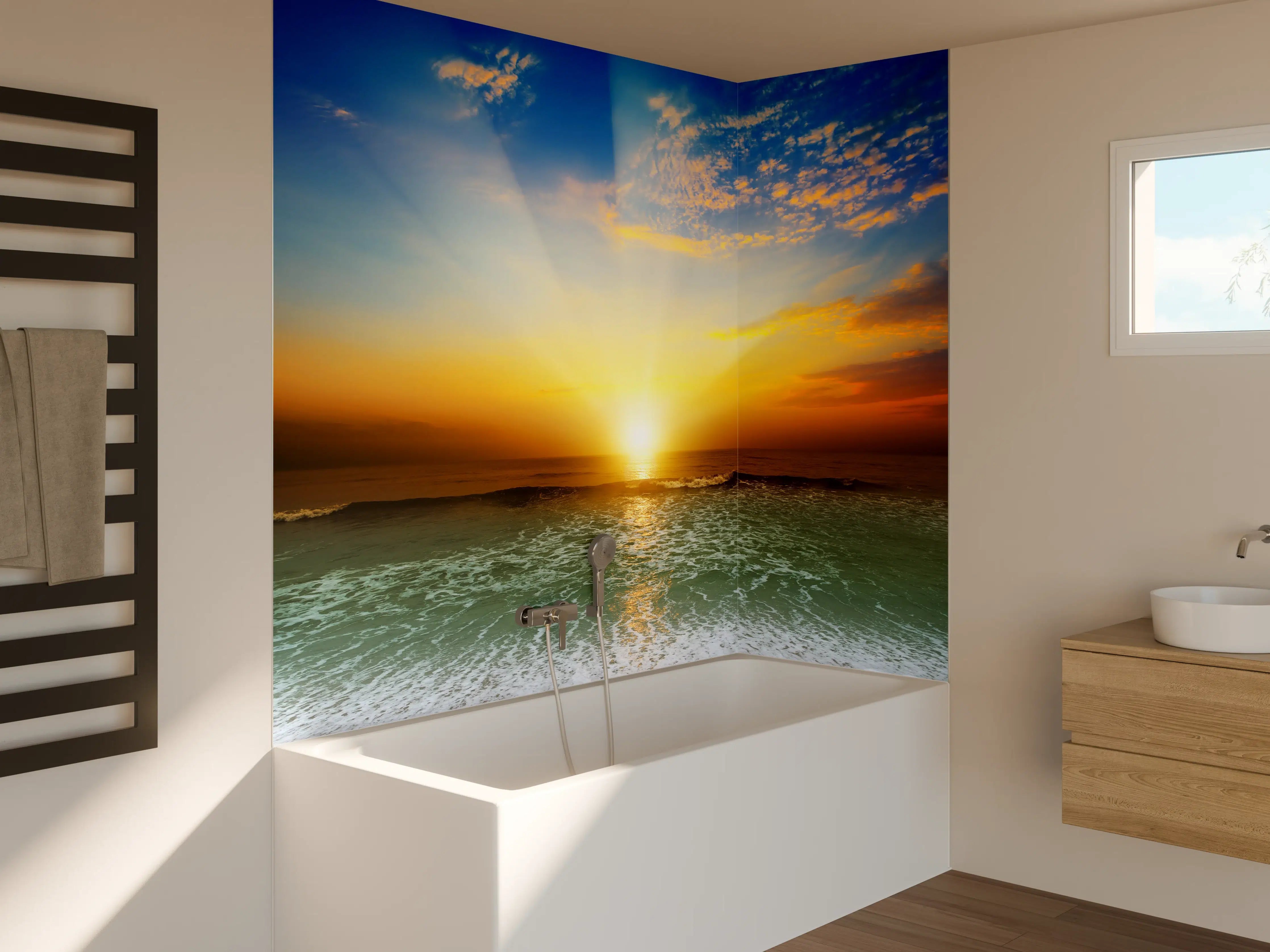 Badewannen-Rückwand - Fantastischer Sonnenuntergang an Mexicos Pazifikküste