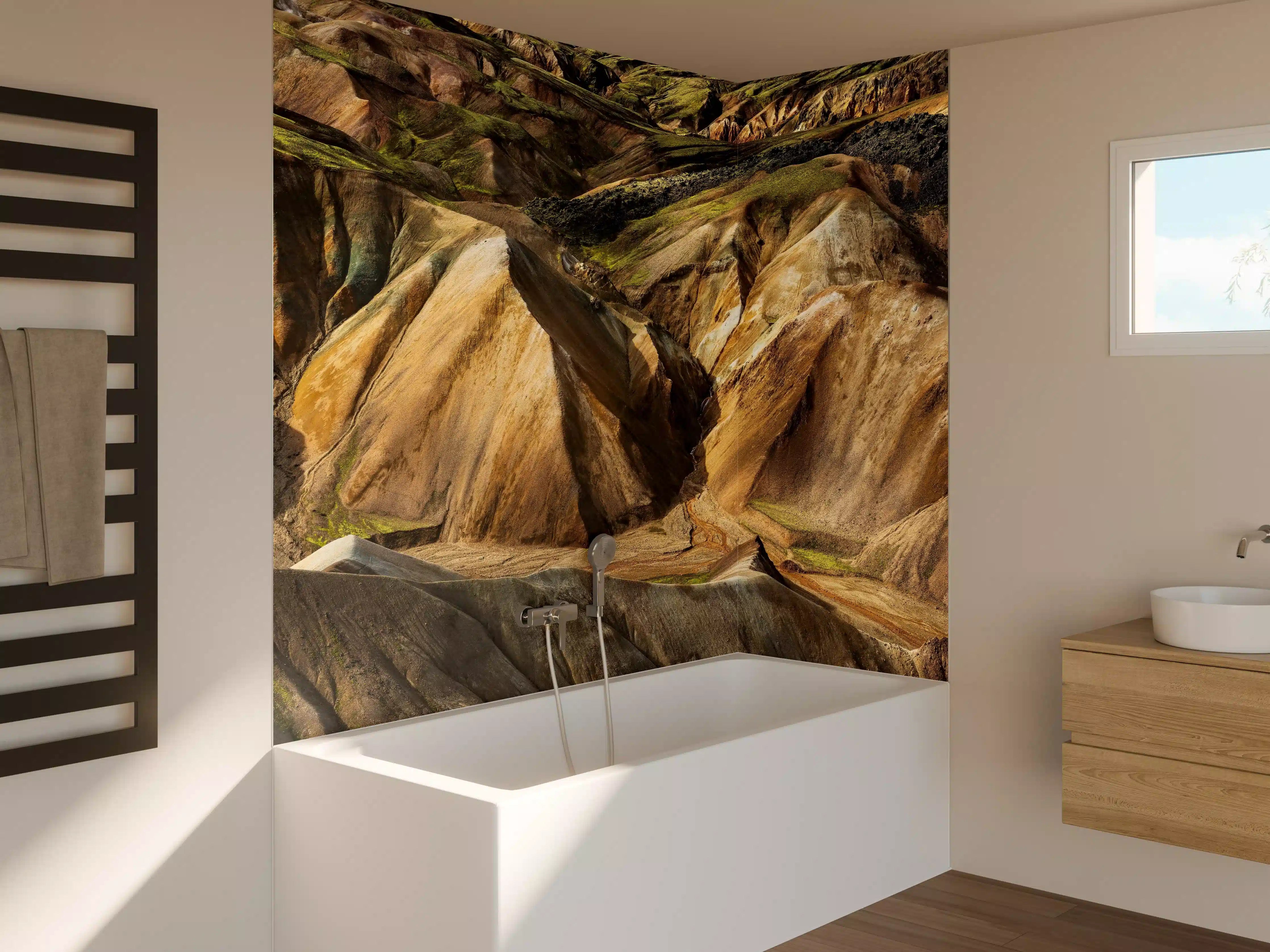 Badewannen-Rückwand - Farbenpracht Landmannalaugar