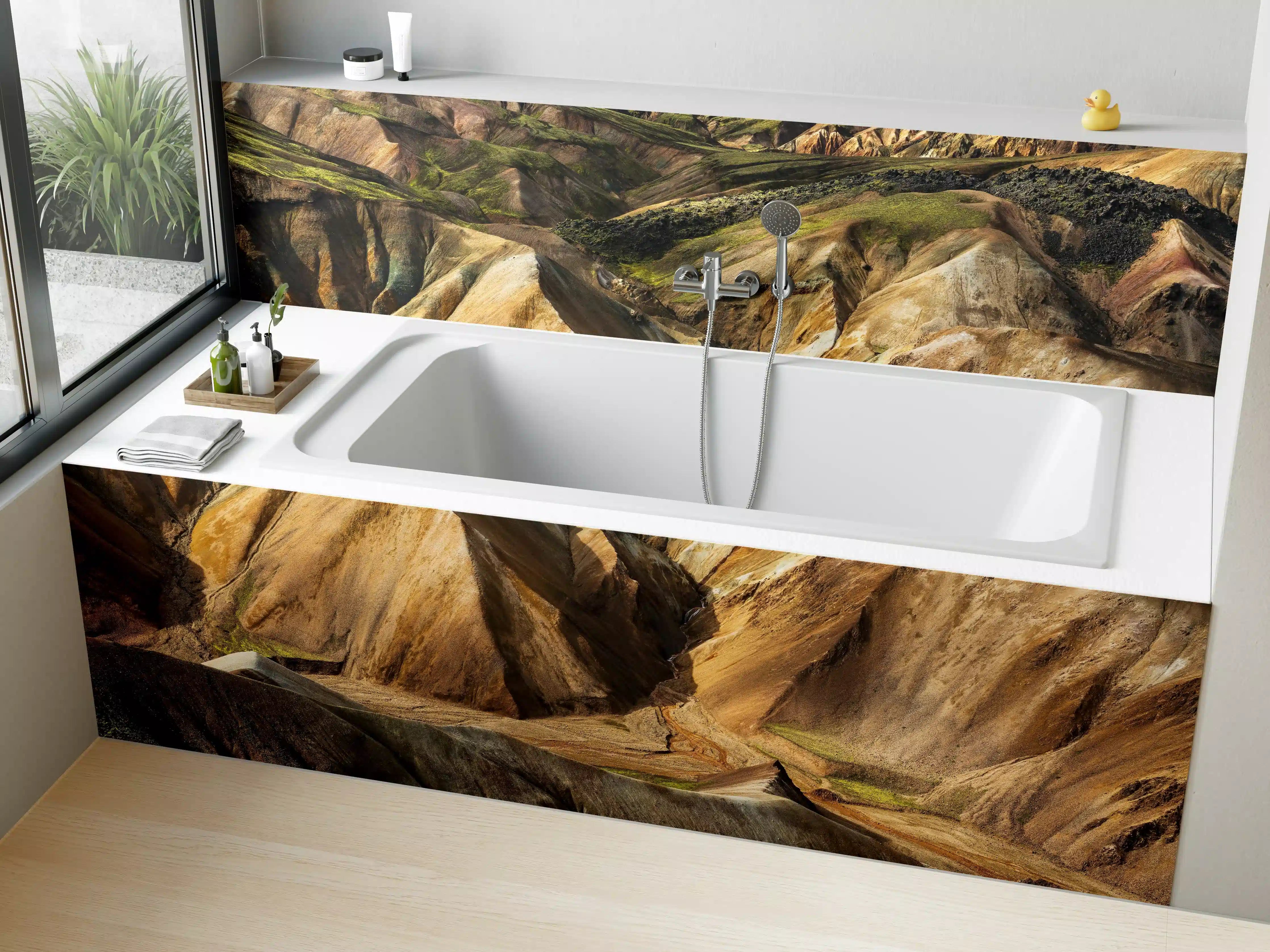 Badewannen-Rückwand - Farbenpracht Landmannalaugar