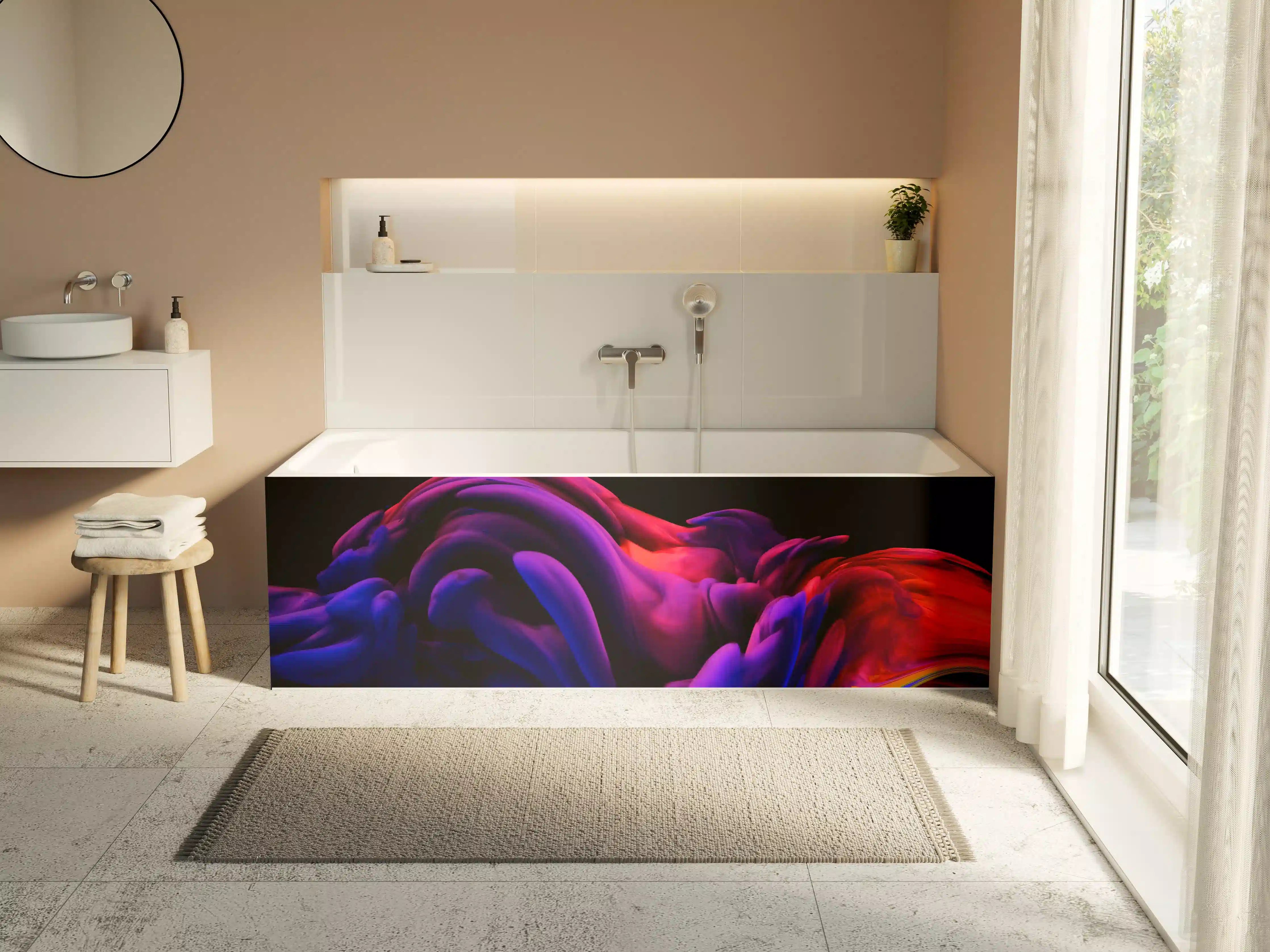 Badewannen-Rückwand - Farbexplosion Abstrakt Design