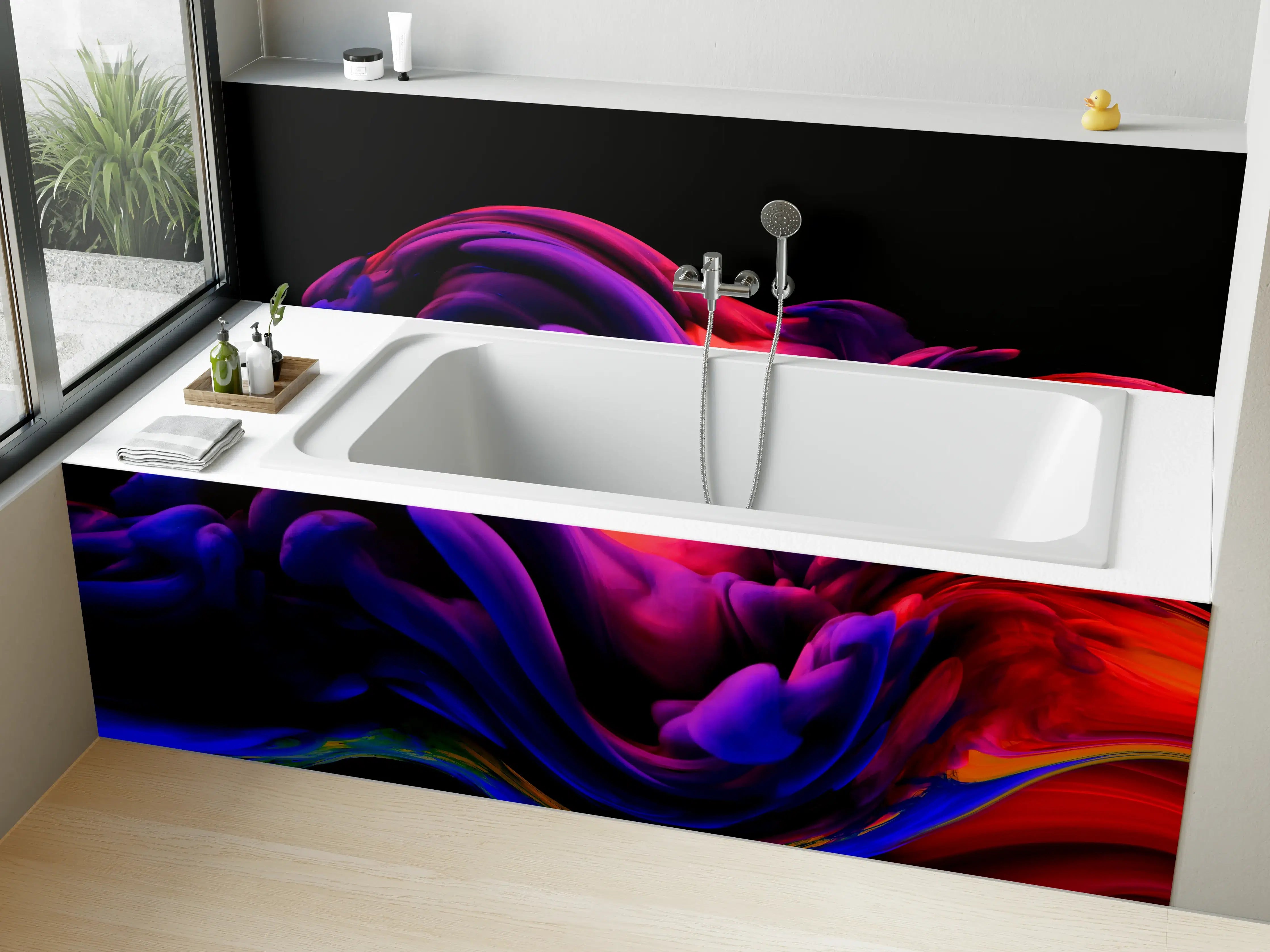 Badewannen-Rückwand - Farbexplosion Abstrakt Design