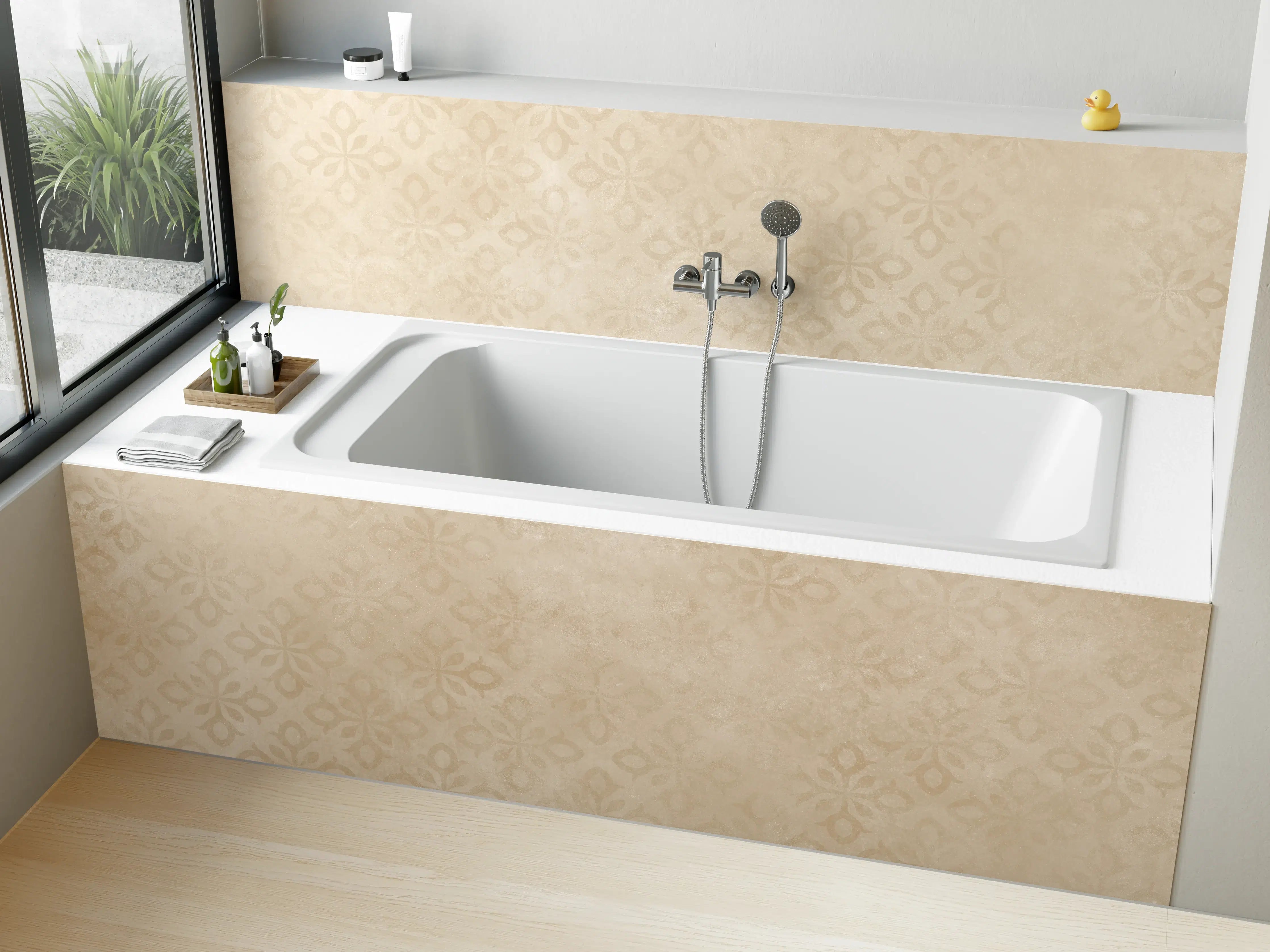 Badewannen-Rückwand - Feines Ornament Muster 