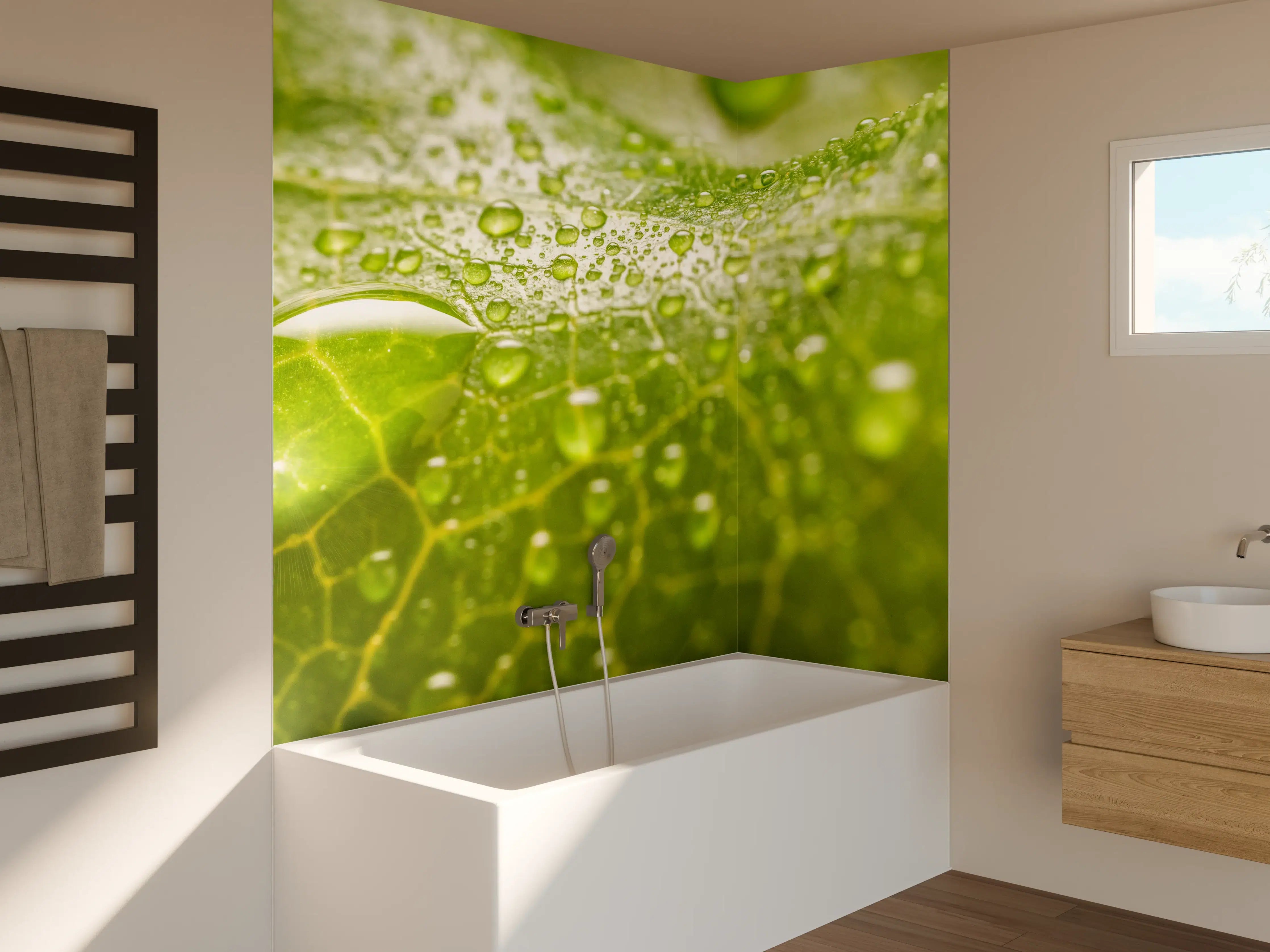 Badewannen-Rückwand - Feuchtes Blatt