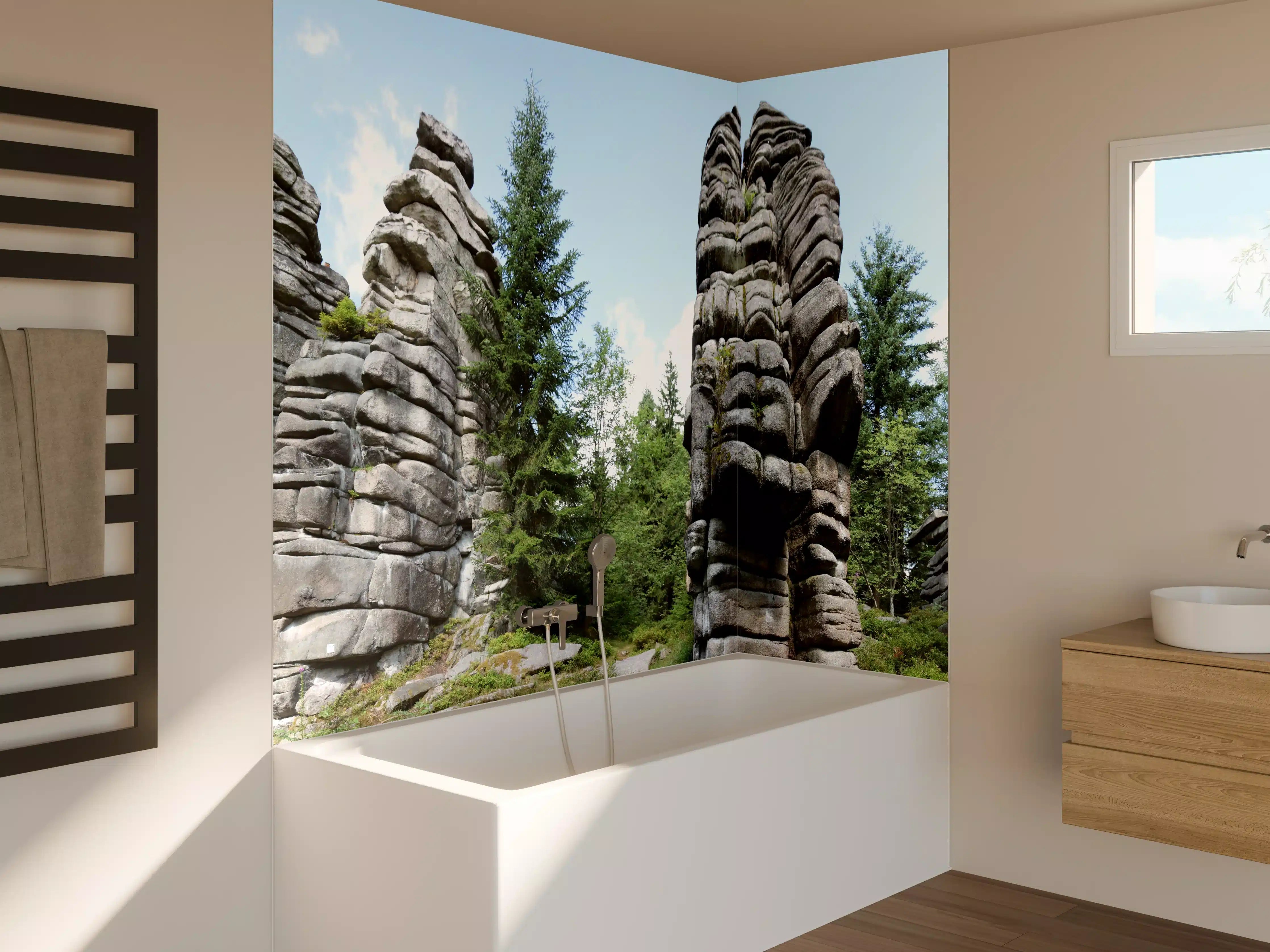 Badewannen-Rückwand - Fichtelgebirge - Drei Brüder