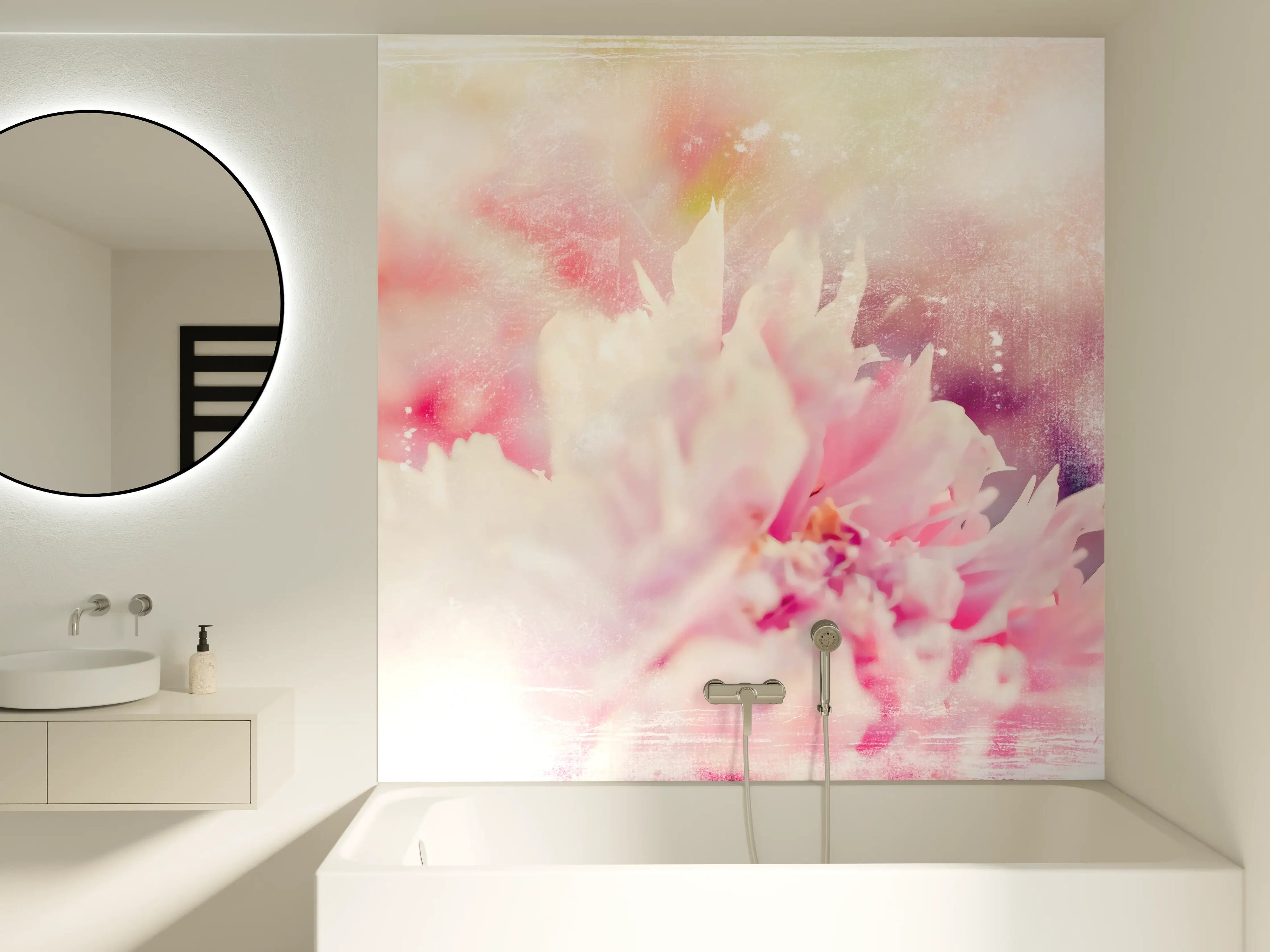 Badewannen-Rückwand - Florale Darstellung 