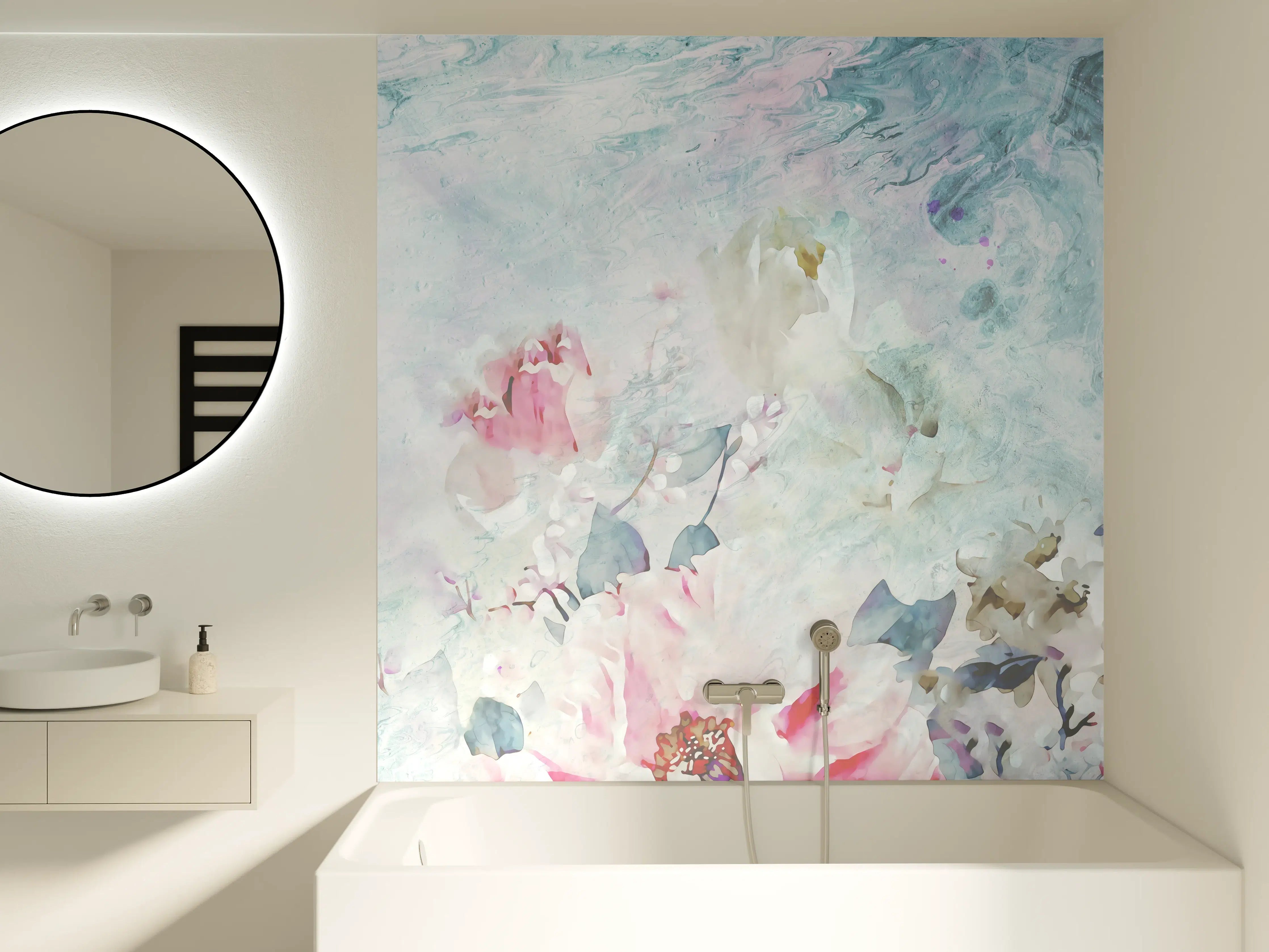 Badewannen-Rückwand - Florale Kunst - Blumen Portrait