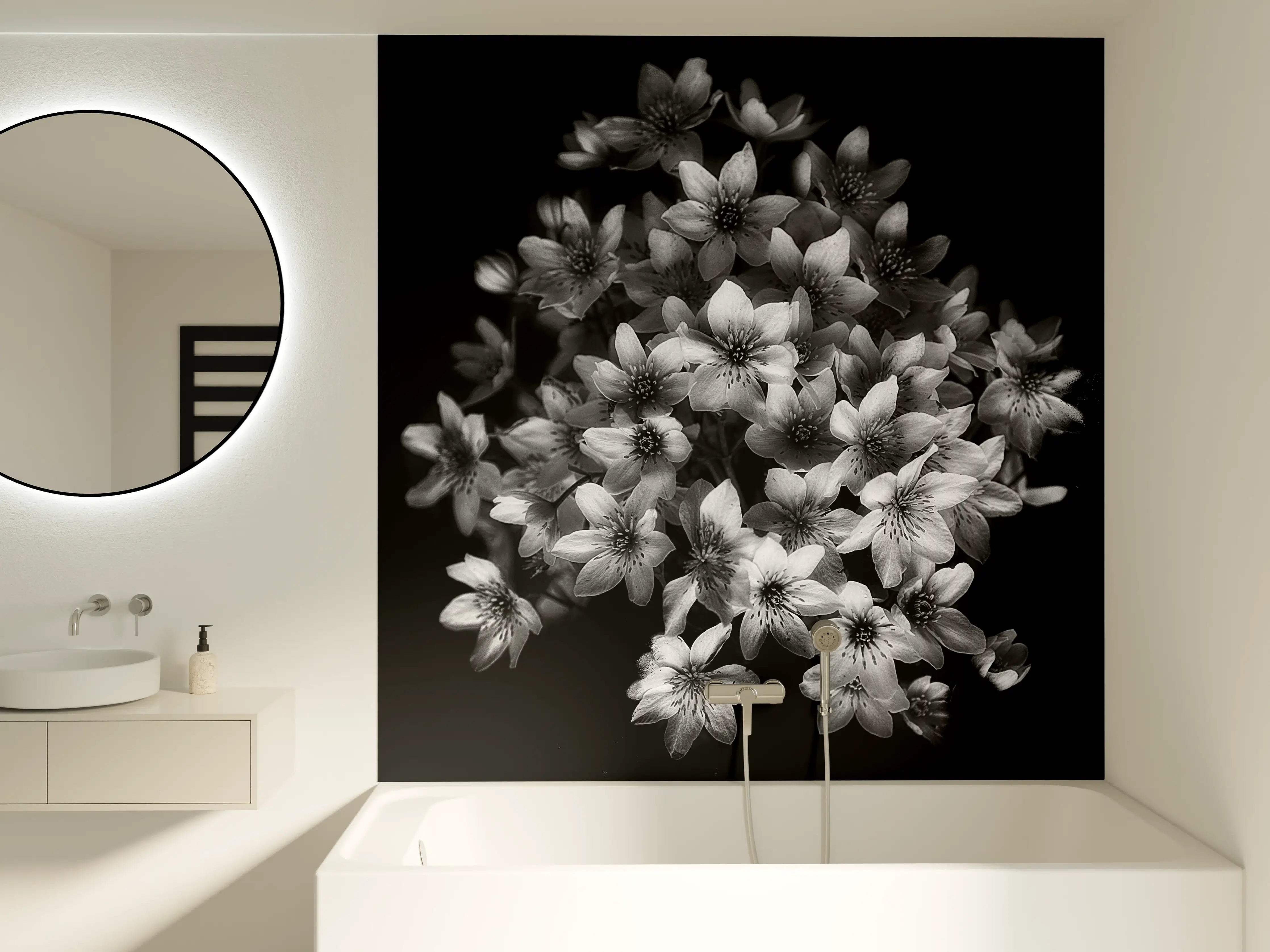 Badewannen-Rückwand - Florale Kunst - Blumenstrauß