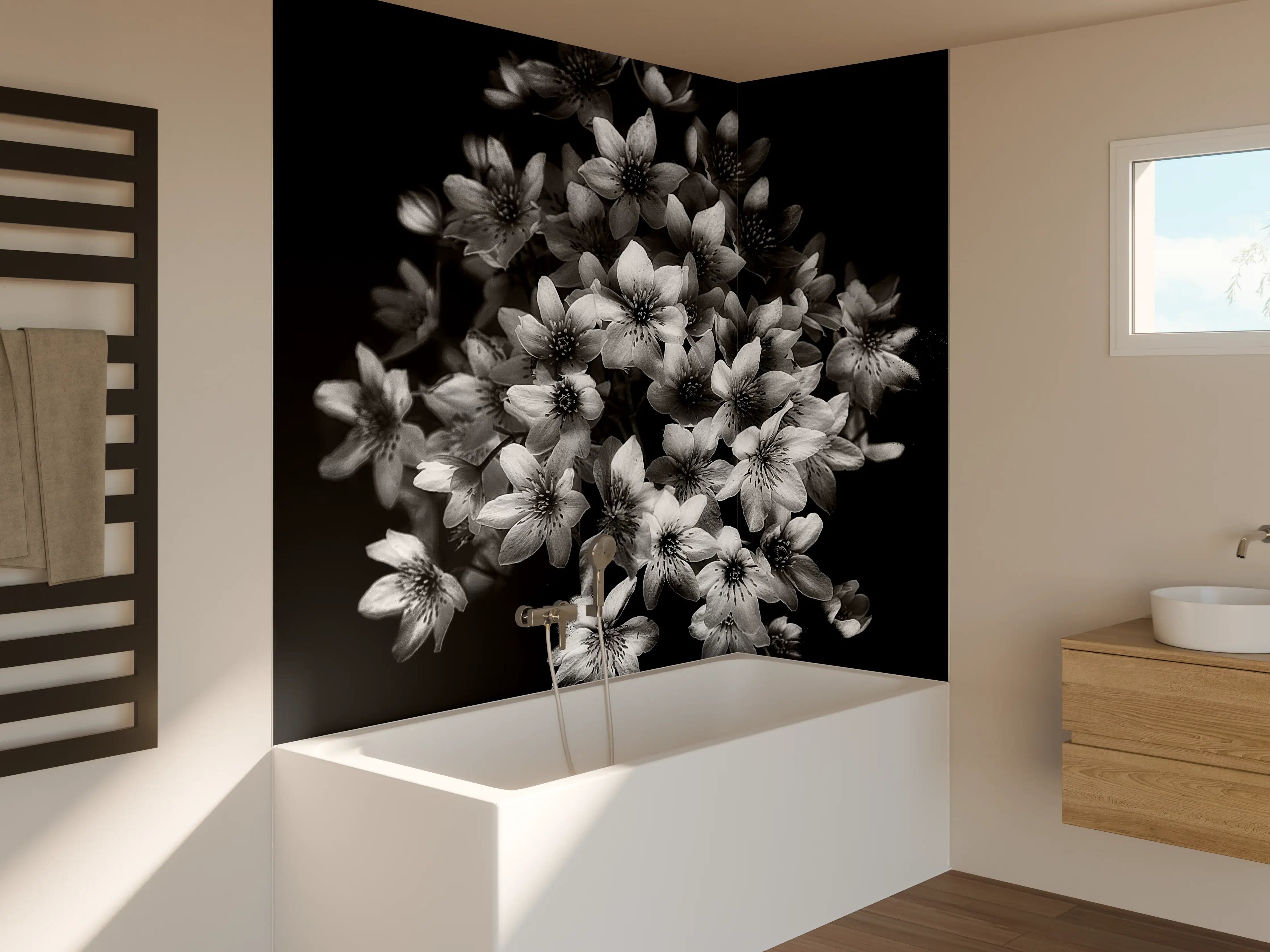 Badewannen-Rückwand - Florale Kunst - Blumenstrauß