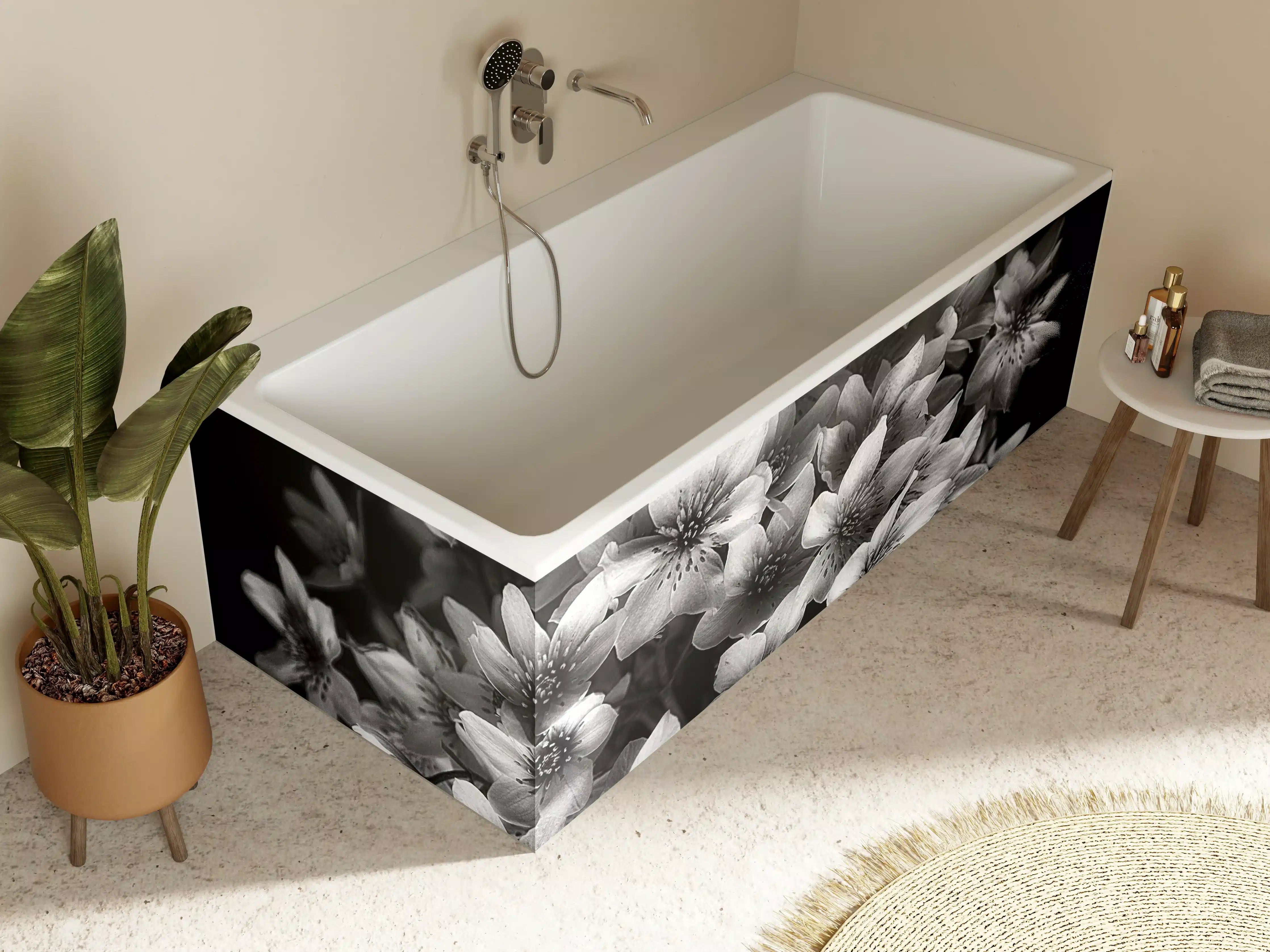 Badewannen-Rückwand - Florale Kunst - Blumenstrauß