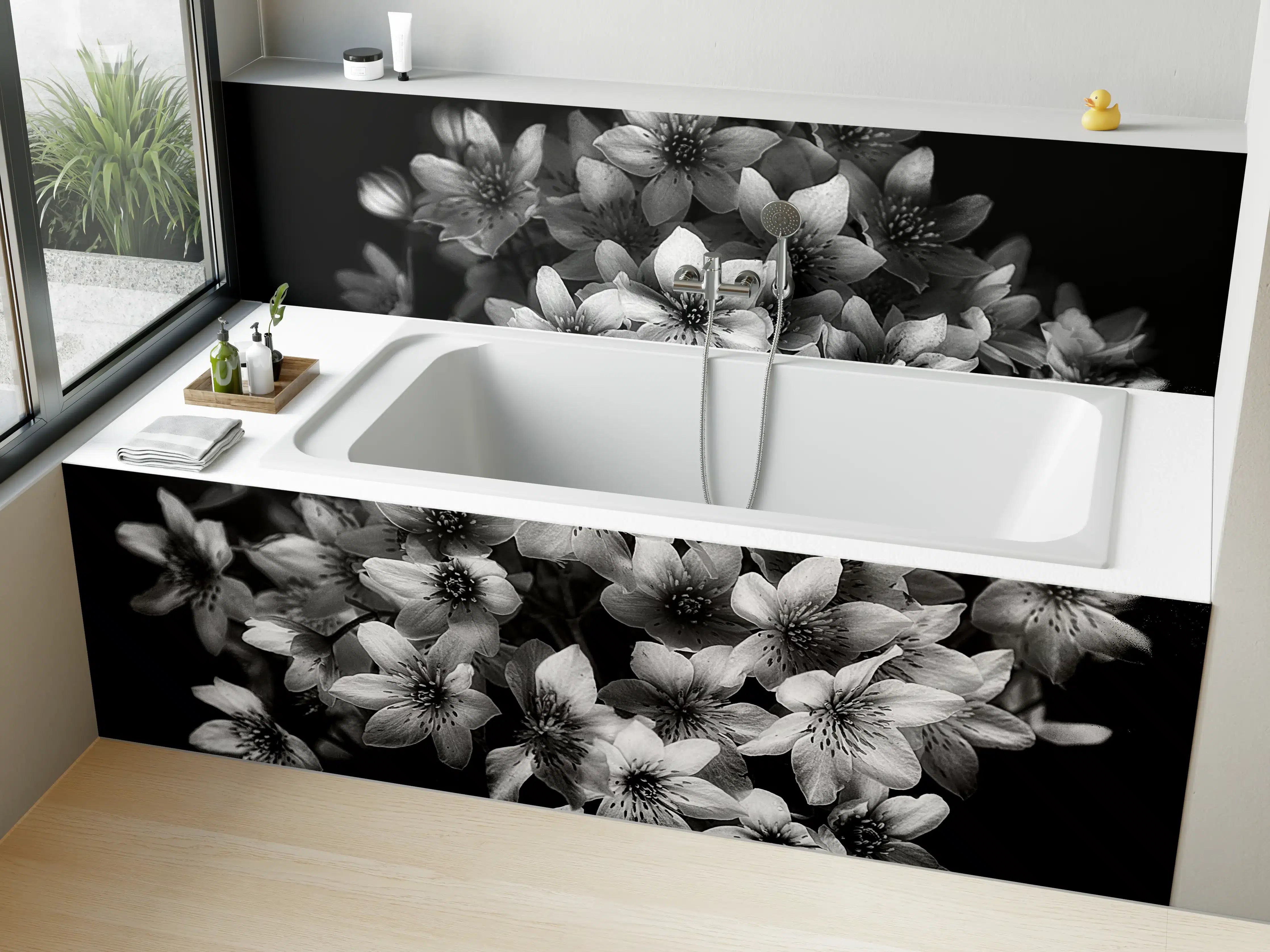 Badewannen-Rückwand - Florale Kunst - Blumenstrauß