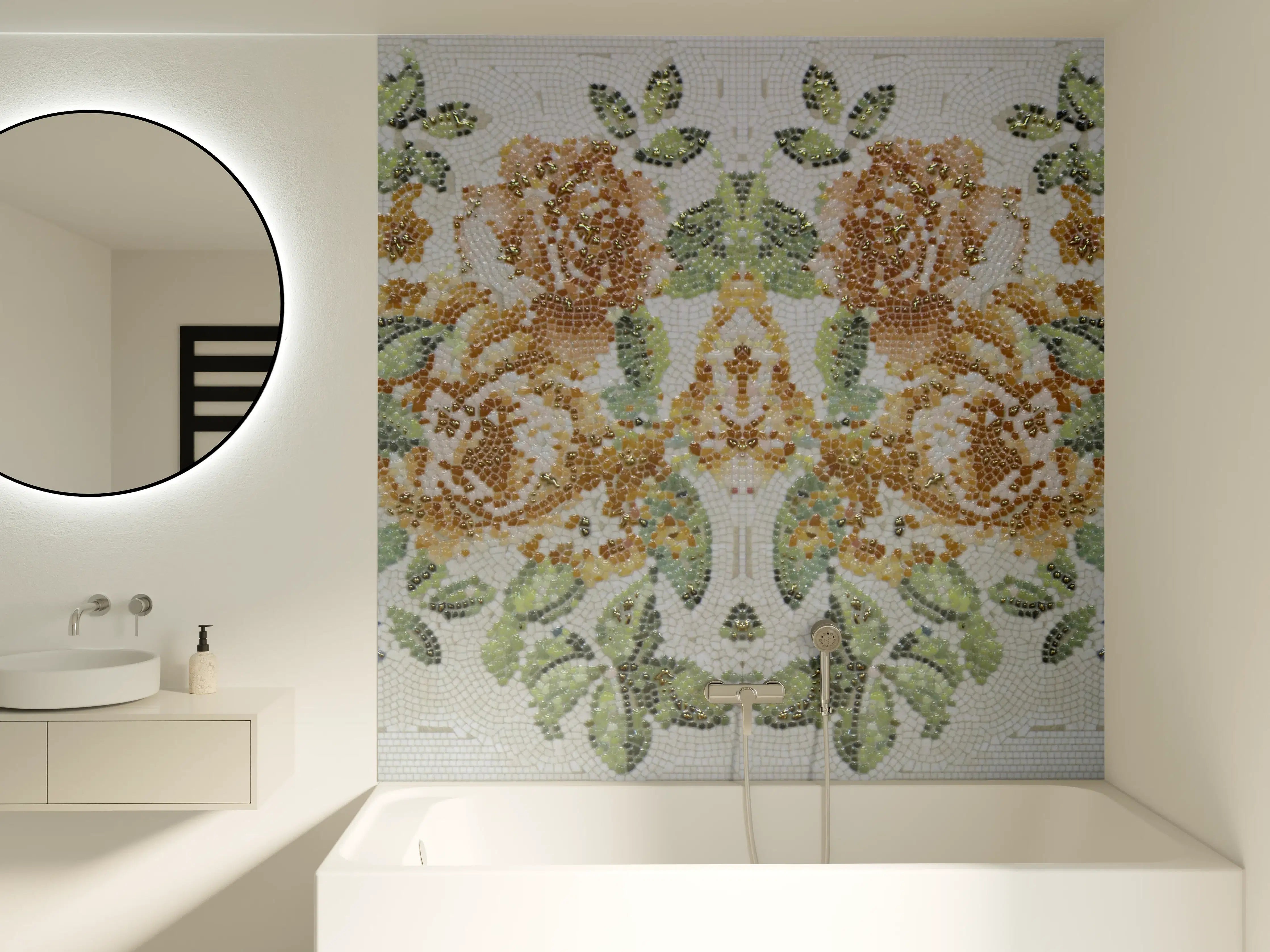 Badewannen-Rückwand - Florales Muster Design Textur