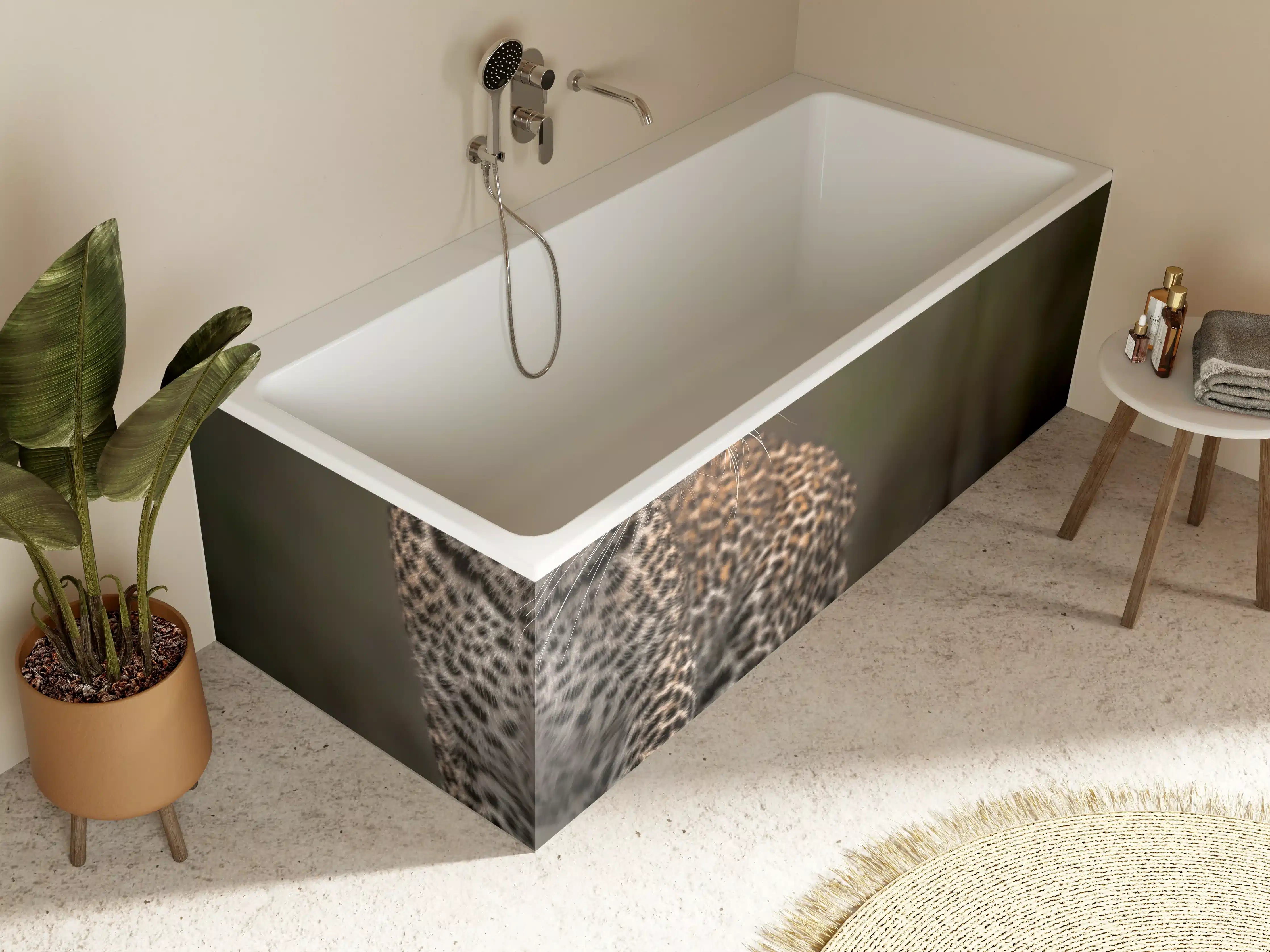 Badewannen-Rückwand - Fokussierter Leopard - Savanne