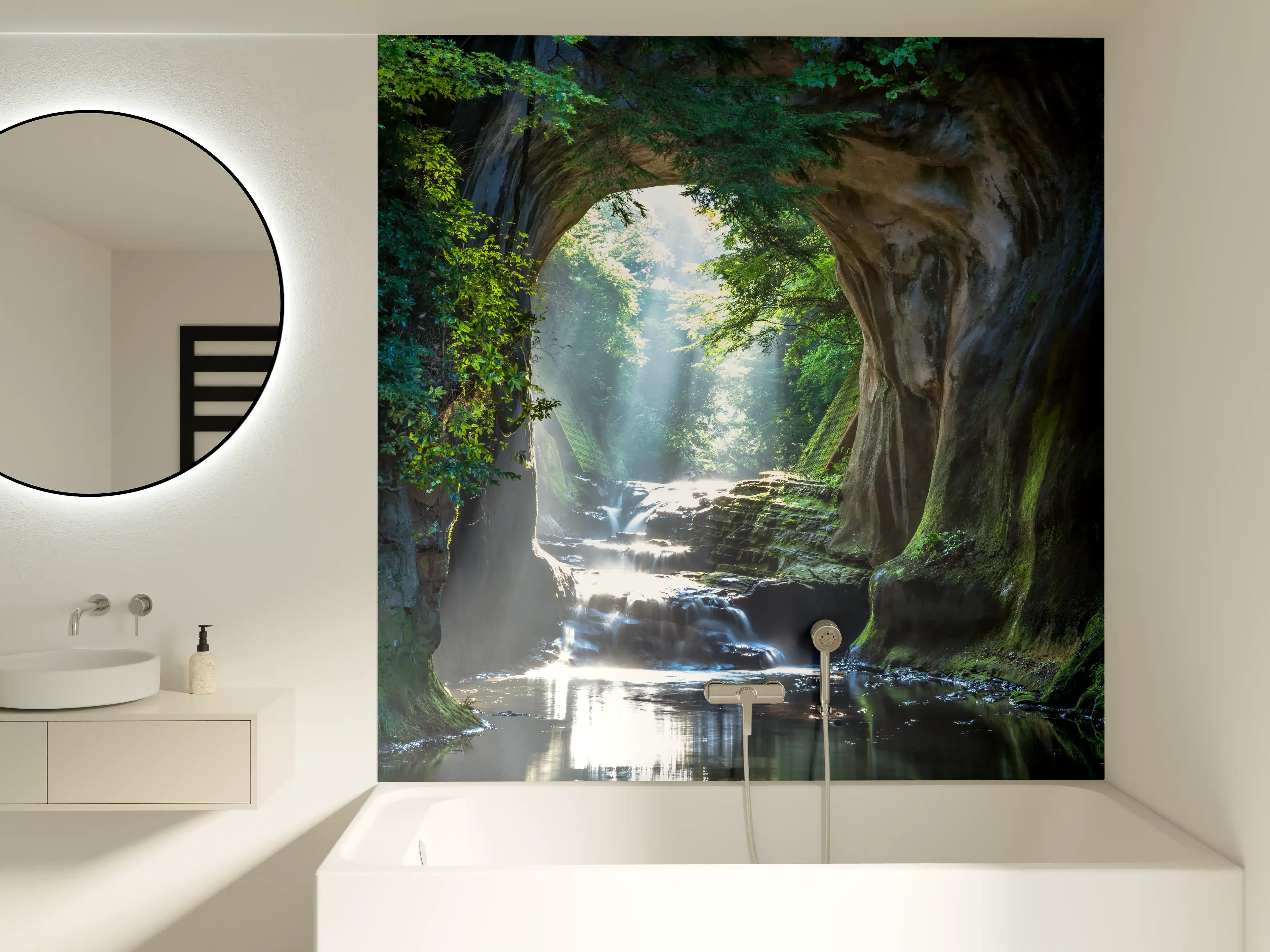 Badewannen-Rückwand - Friedlicher Chiba Wasserfall