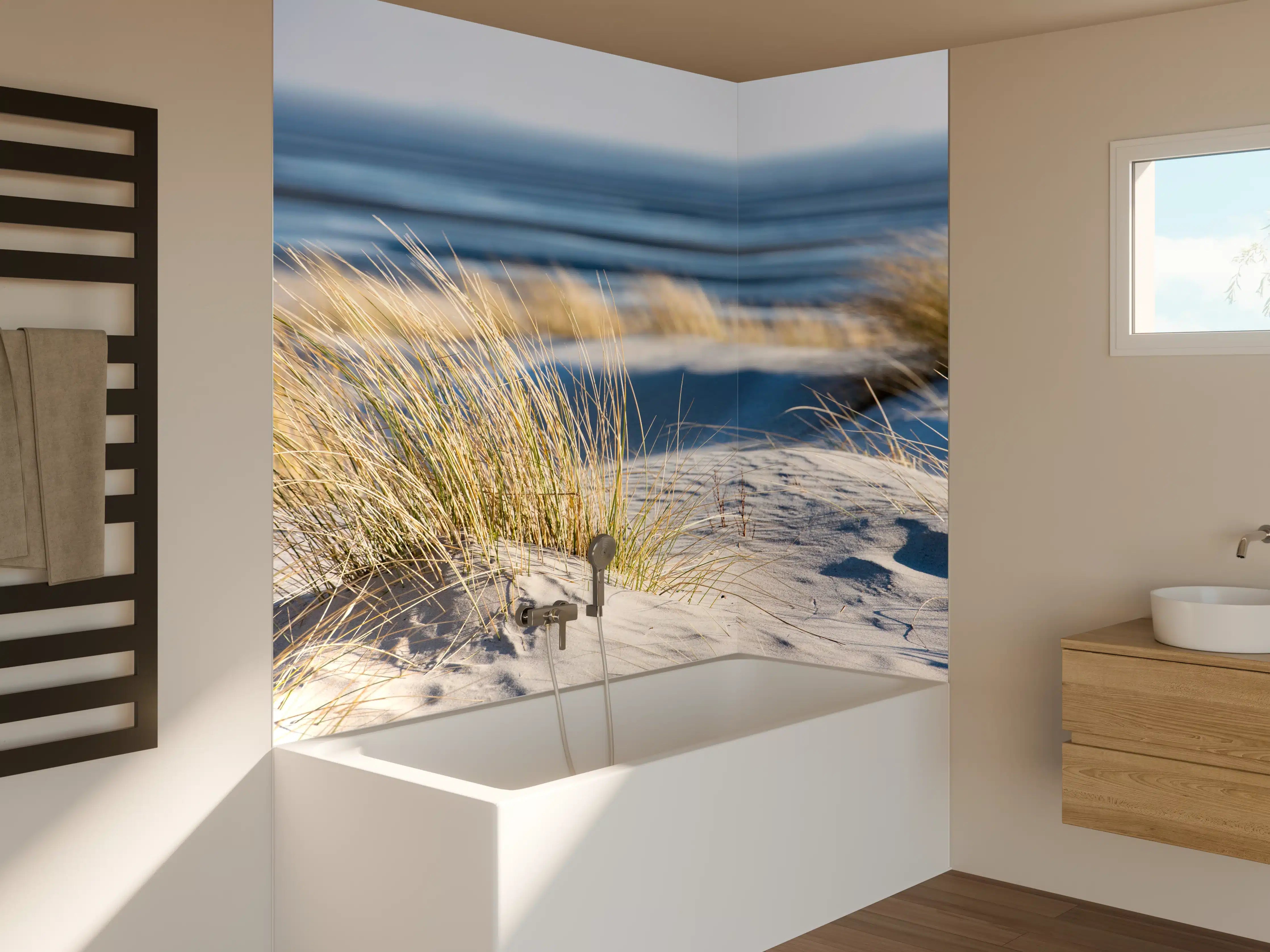 Badewannen-Rückwand - Friedlicher Strand - Nordsee